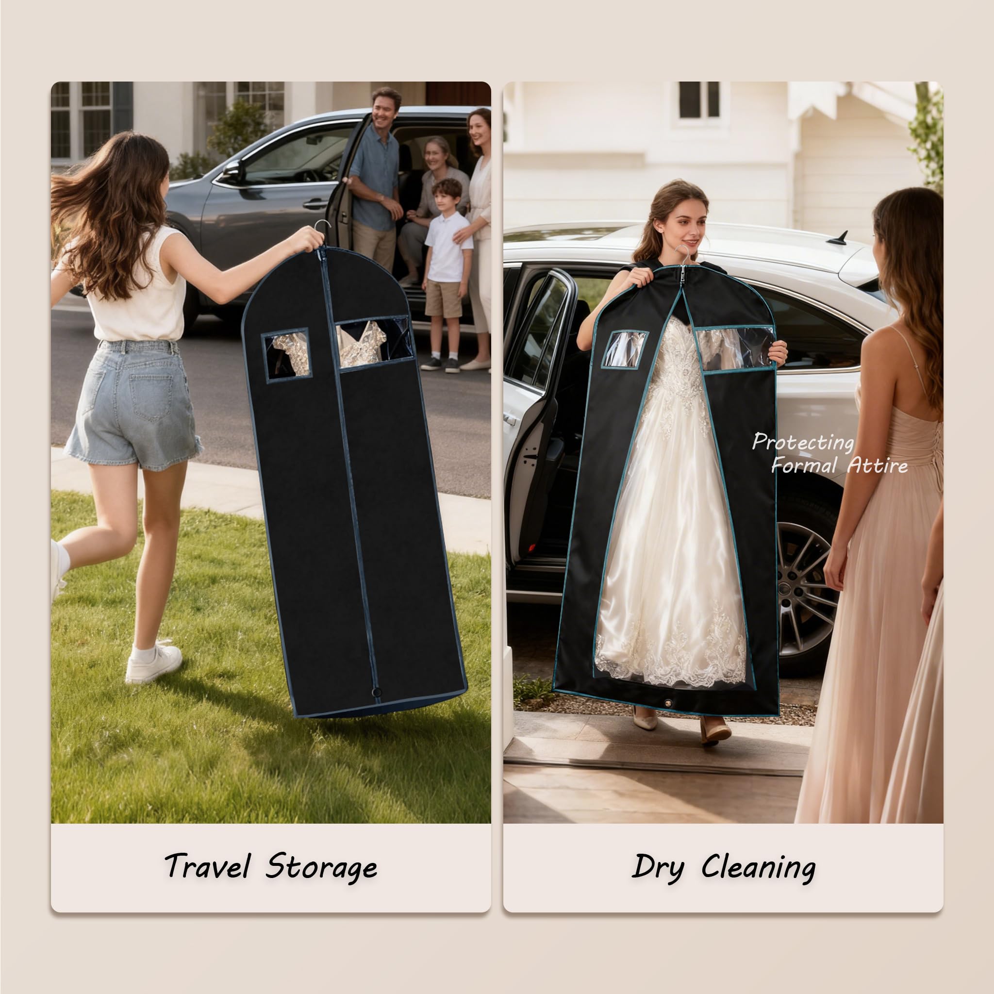 3 Pack 60 inch Dress Garment Bags