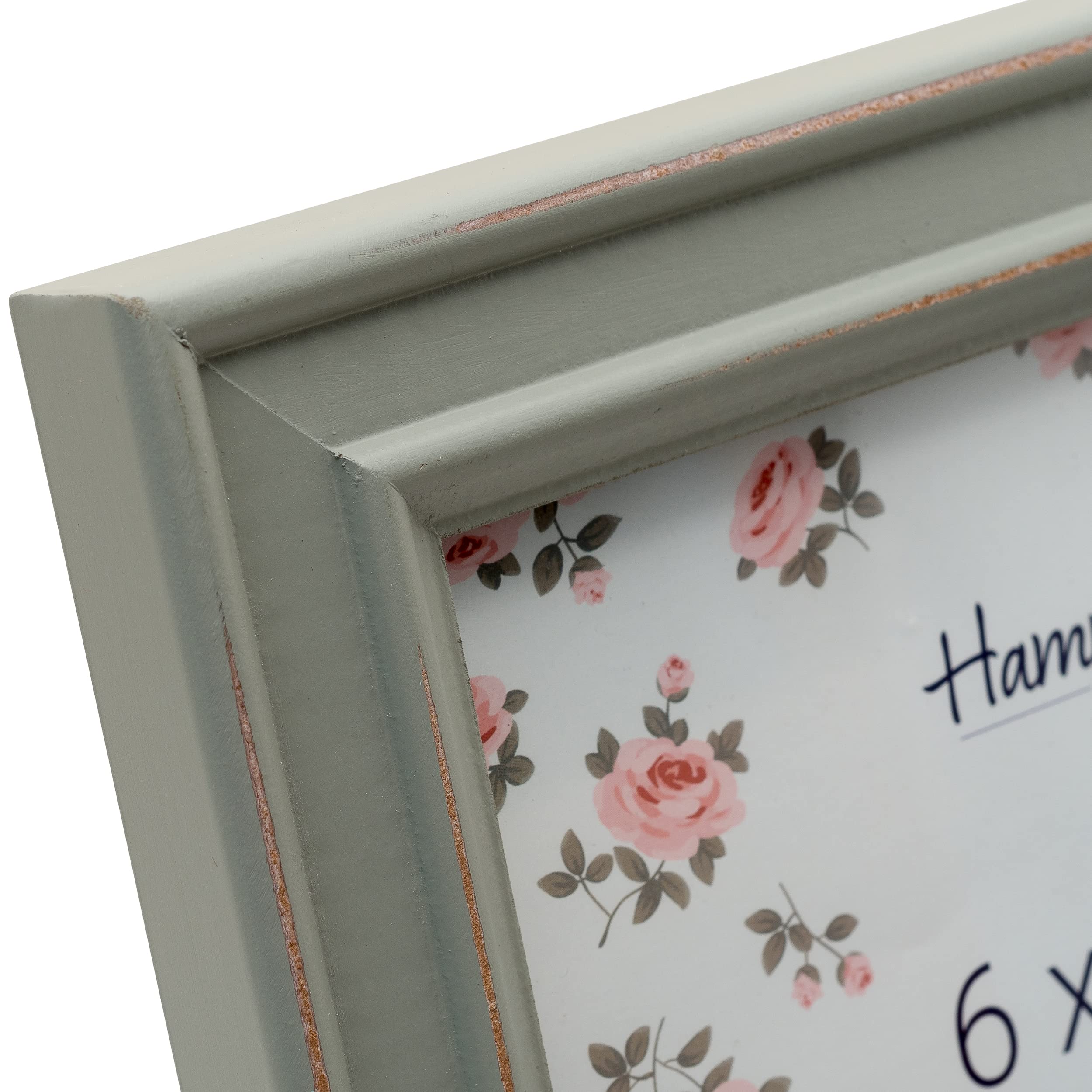 Hampton Frames Cornice Quadrata In Legno Effetto Invecchiato – 13x13 Cm, Vetro Trasparente – Autoportante O Da Parete – Per Foto, Ricordi E Decorazione
