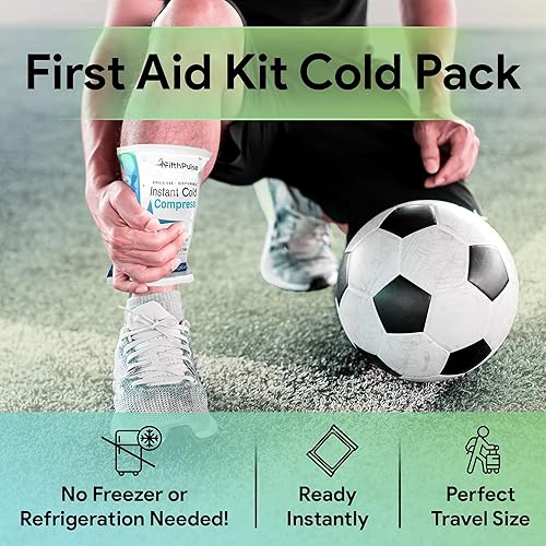 Miniatura 5 de Paquete de 20 bolsas de hielo instantáneas desechables, compresas frías de 5 x 6 pulgadas para lesiones, hinchazón, alivio del dolor, no necesita