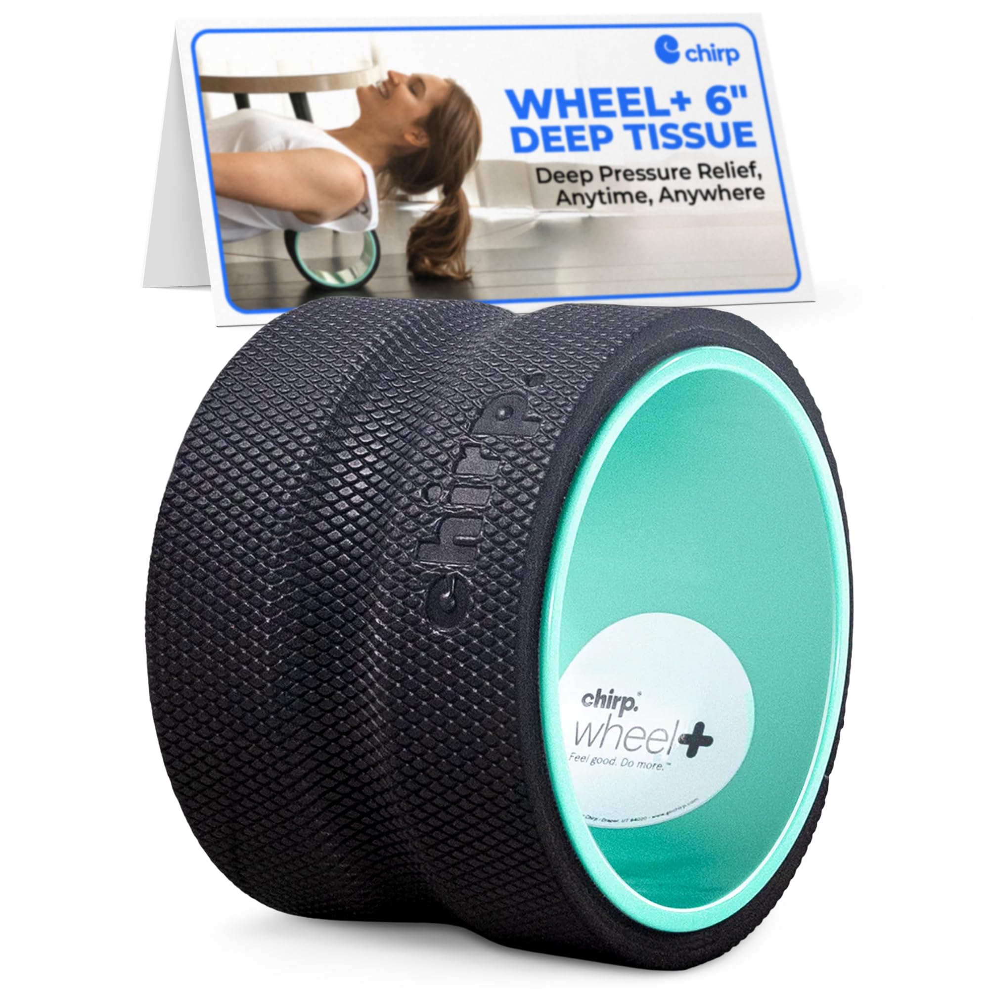 Chirp Plexus 6” Deep Tissue Wheel+ for Back Pain, Stretches and Strengthens Core Muscles, Relieves Strain to Muscles and Ligaments, Helps Prevent Herniated/Bulging Discs, Arthritis, and Osteoporosis.