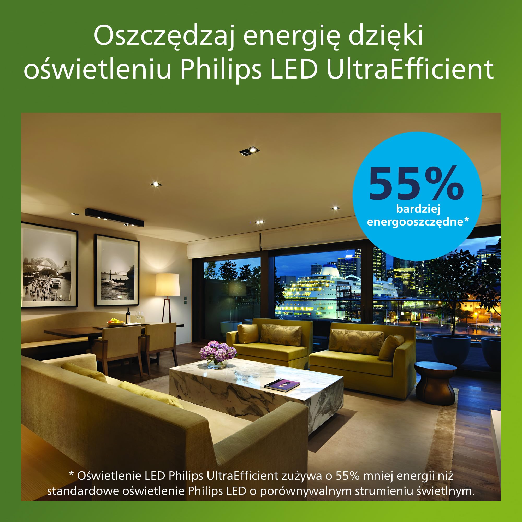Żarówka GU10 Philips UltraEfficient LED, 6-Pak, 215 Lumenów, 35 W, Bez Migotania, EyeComfort, Długa Żywotność, Ciepła Biel 2700 K