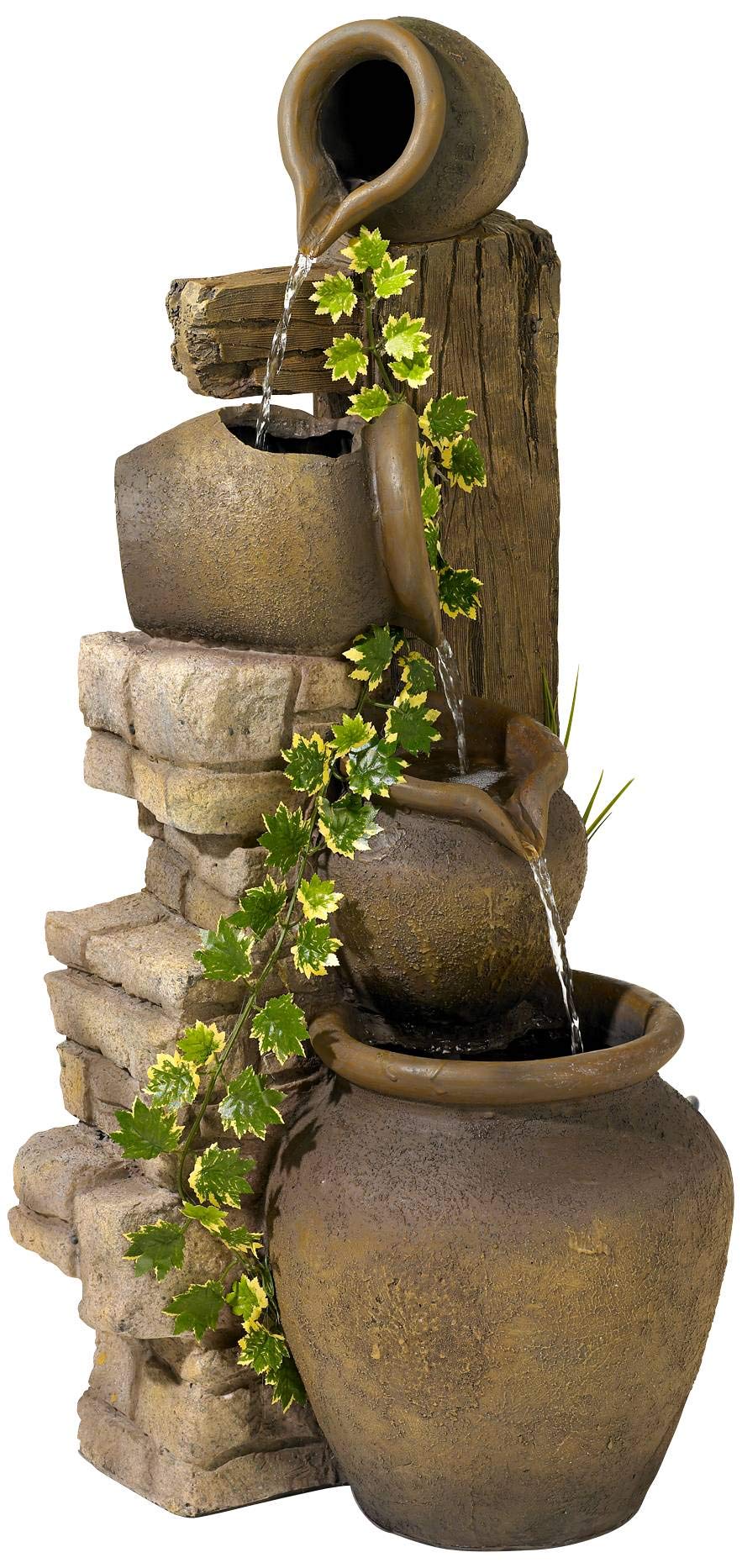 Lamps Plus Three Rustic Jugs Cascading Fountain
