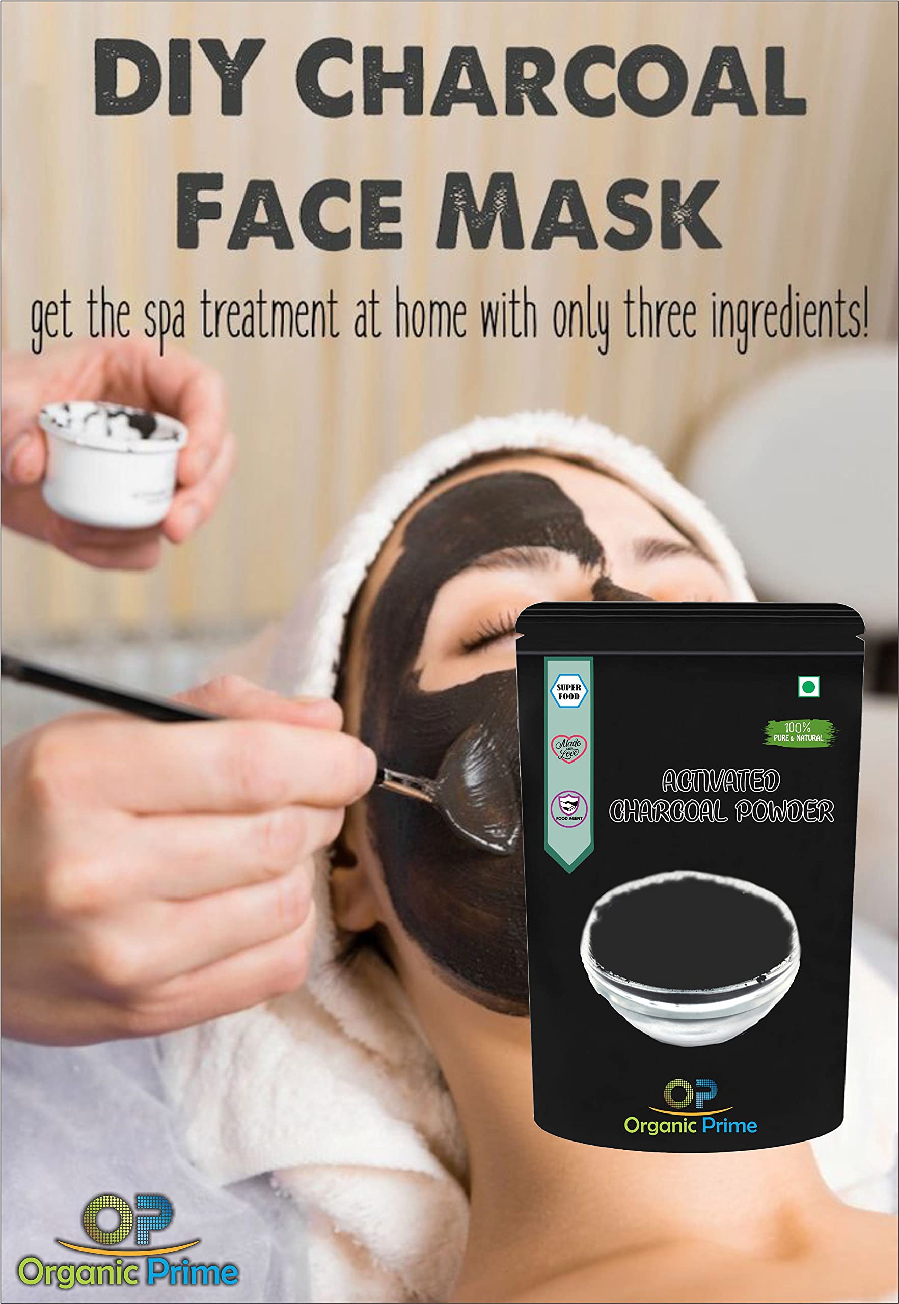 Organic Prime Activated Charcoal Powder For Face and Skin Care - 100 GM By Organic Prime 1
