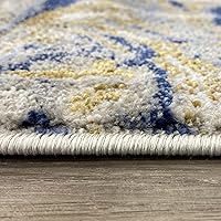 Vista 5 de LUXE WEAVERS Alfombra de Área Abstracta de Remolinos de Mármol, Azul 5x7