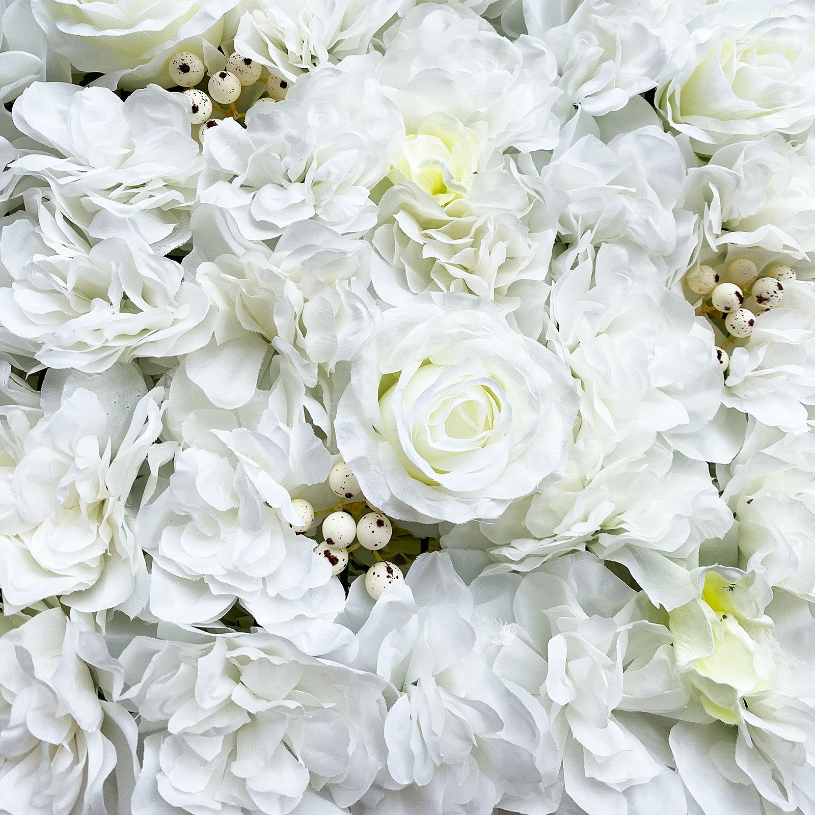 Blumenwand Rosenwand Weiß Kunstblumen Deko 12 Stück Künstliche Blumenwand für Hochzeit Party DIY Hintergrund