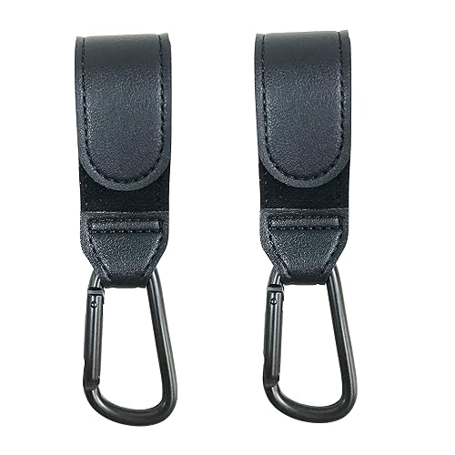 Ganchos para cochecito para colgar bolsas de pañales para cochecito, gancho para mamá para juguetes de bebé, bolsa de compras, comestibles, cuero