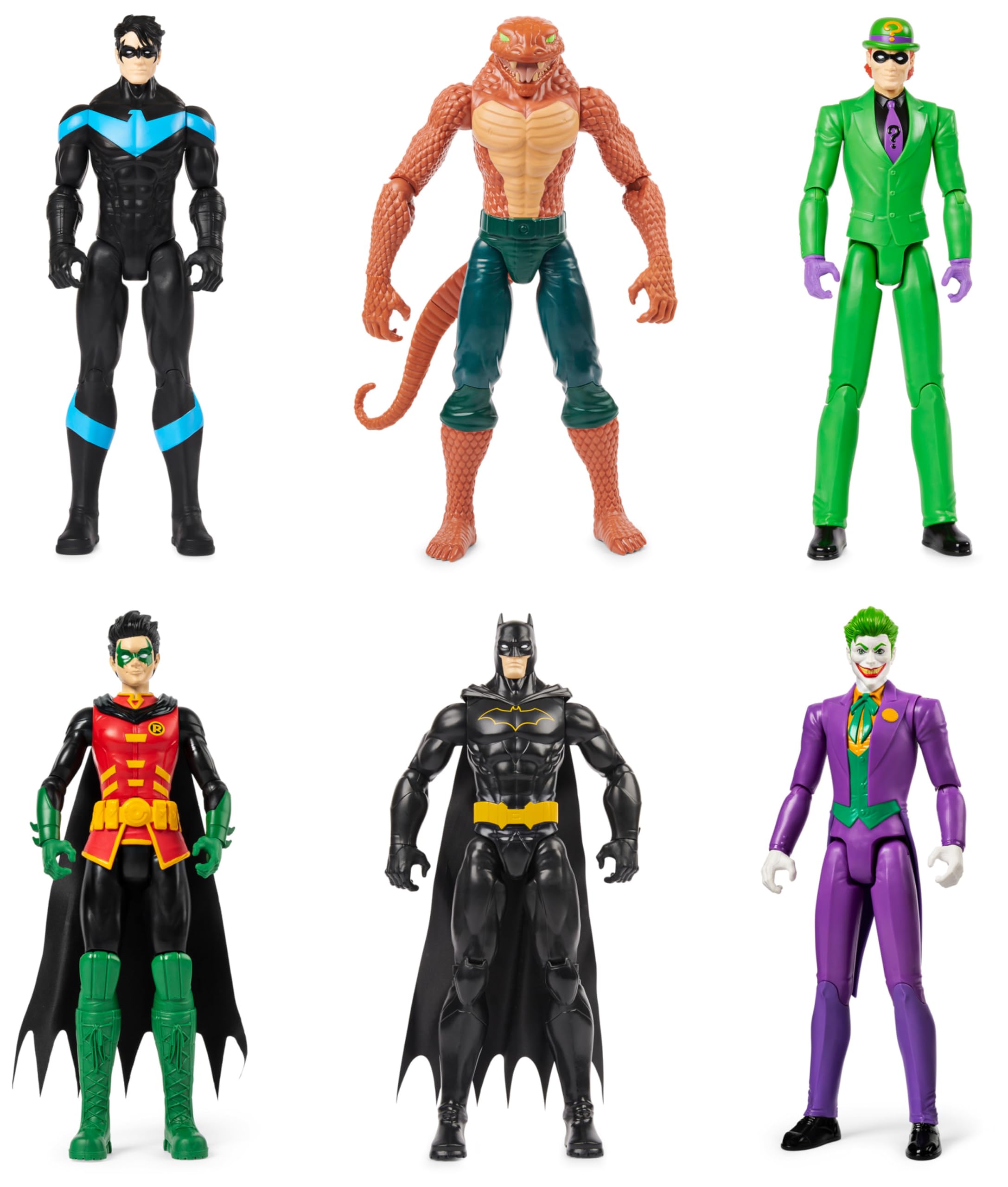 DC Comics, Batman 6-Pack | Batman, Robin, Nightwing, The Joker, The Riddler, Copperhead | 30-cm Action Figures, Kids’ Toys for Boys and Girls Ages 3 and Up