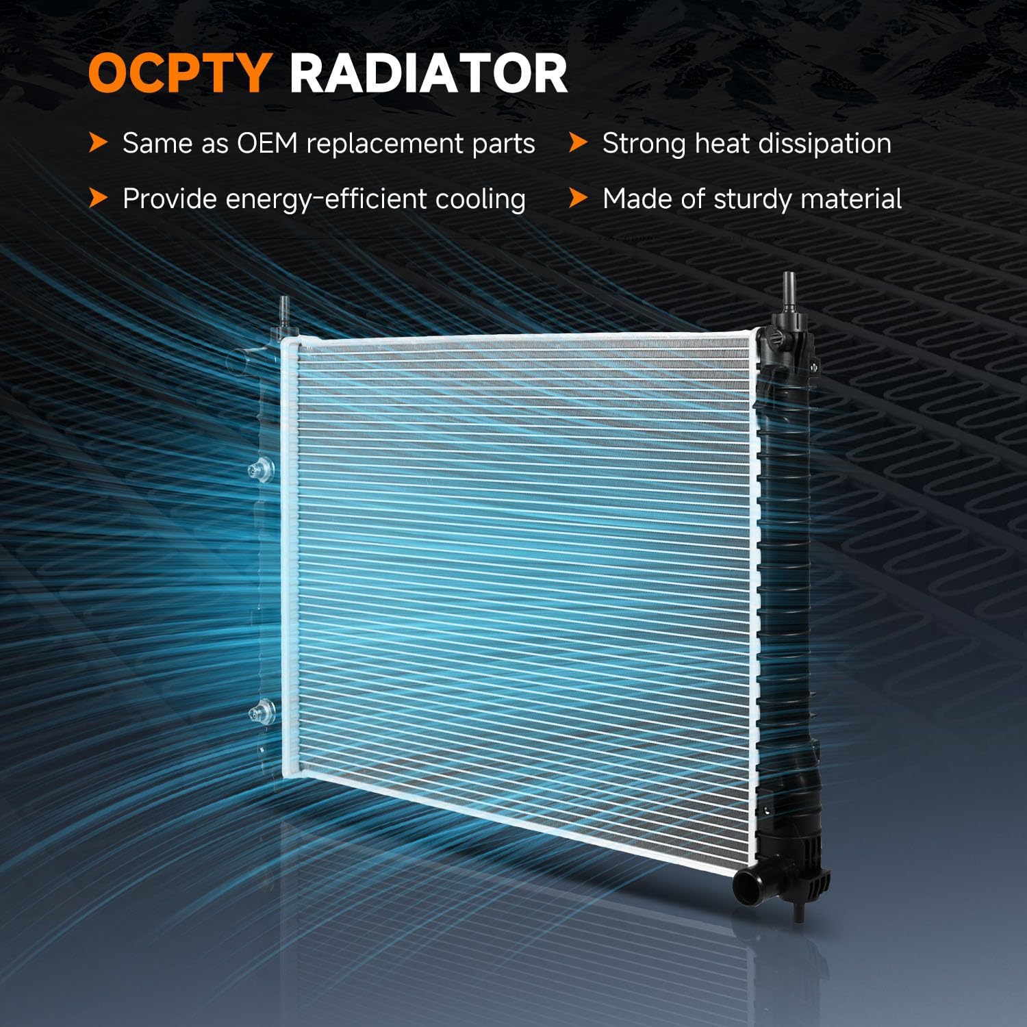 OCPTY 13057 Engine Coolant Radiator Compatible with 2008-2015 for Chevy Captiva Sport 2.4L,2010 for Saturn Sky,2008-2010 for Saturn Vue Replace CU13057, 20777042 Aluminum Replacement Radiators