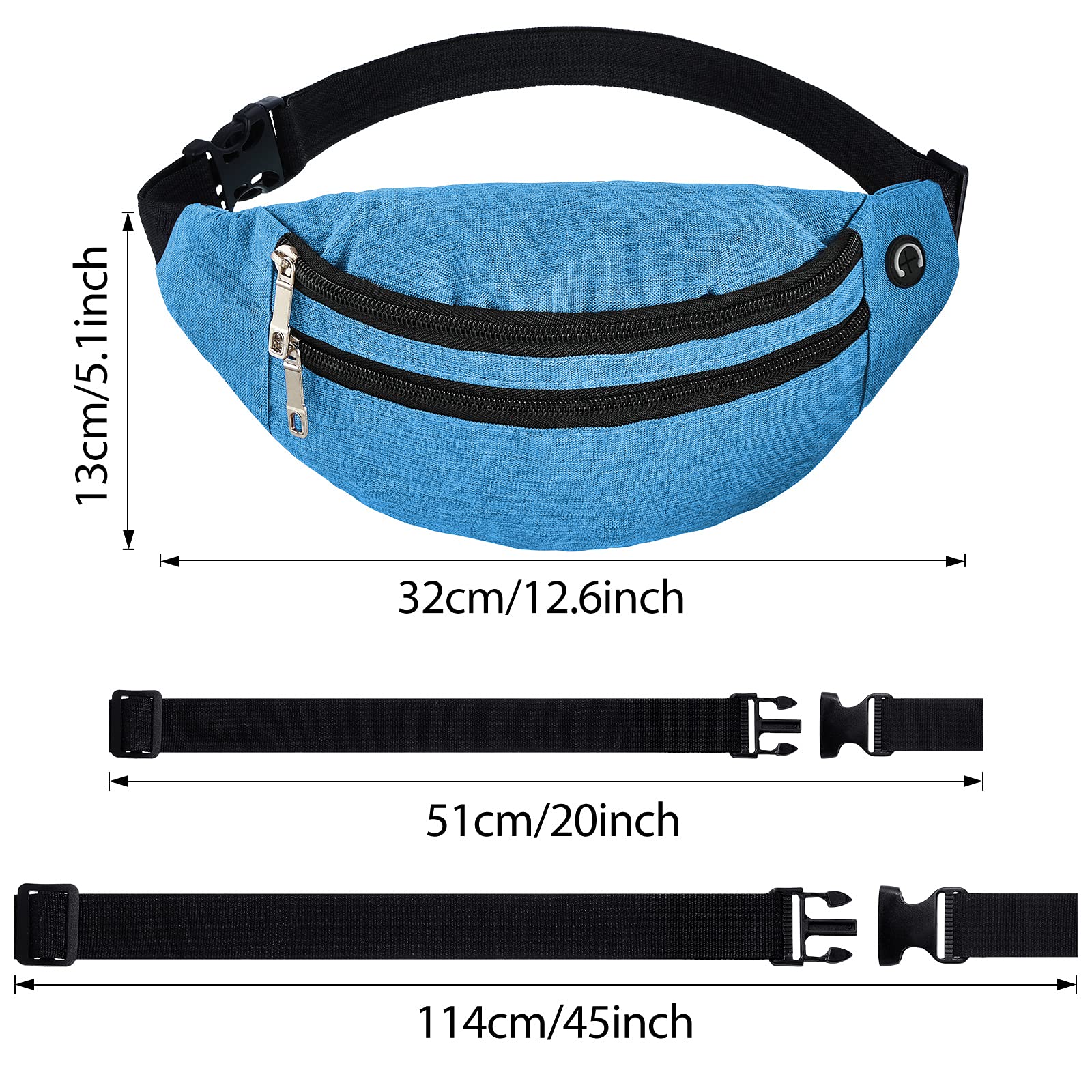 9 riñoneras grandes, bolsa de cinturón ligera deportiva, bolsa de cintura ajustable, con cinturón ajustable y 2 cremalleras para mujeres y hombres, viajes, deportes, correr, teléfono (estilo fresco) 2