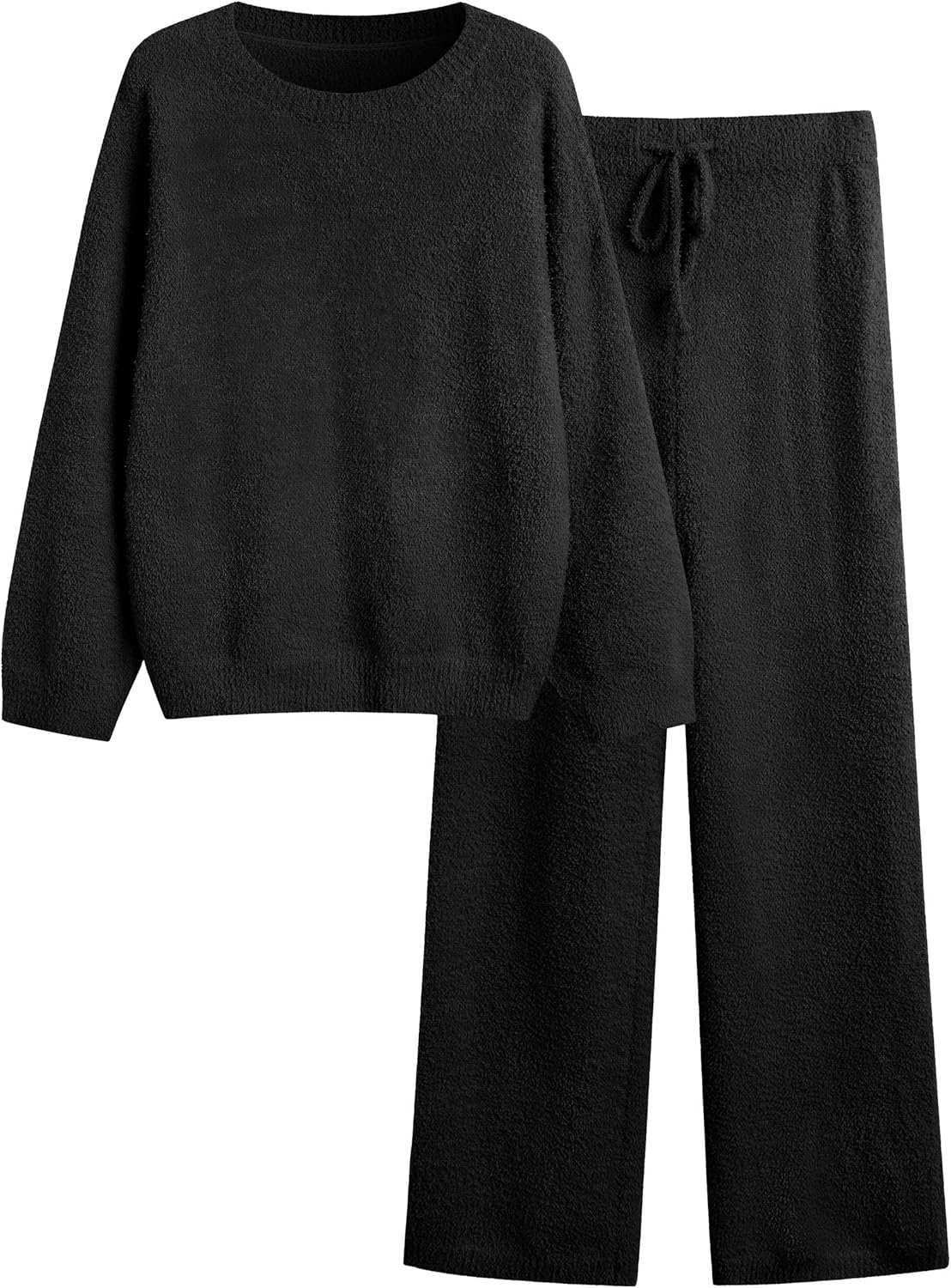 Lounge Sets for Women 2 Piece Fuzzy Fleece Pajamas Long Sleeve Oversized Lounge Set 2025 Fall Winter Trendy