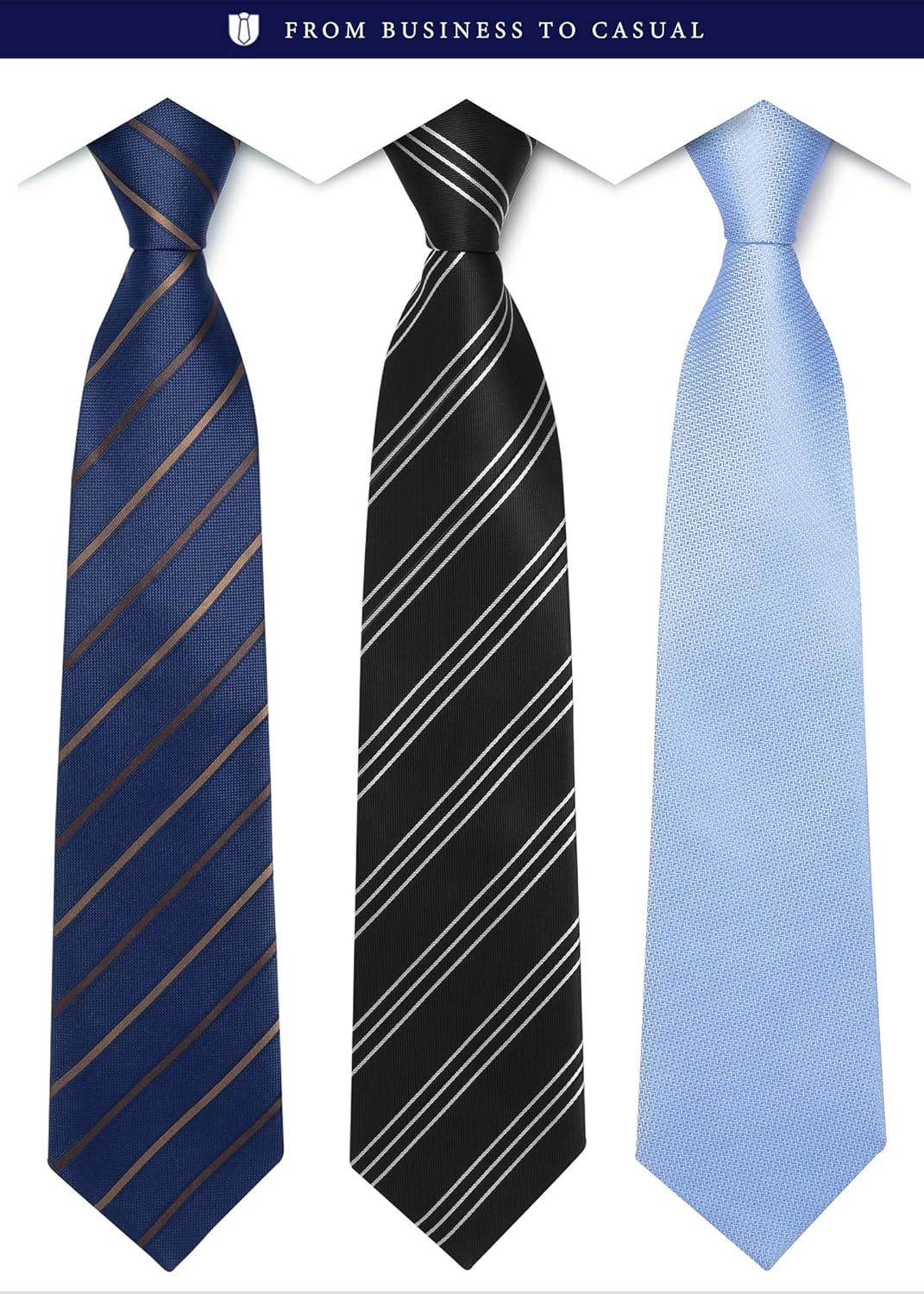 [HISDERN] T3-01 ネクタイ メンズ 3本 セット 幅8.5cm ブランド品 ギフトボックス付き ビジネス用 おしゃれ 就活 結婚式 父の日 プレゼント 20セット選択