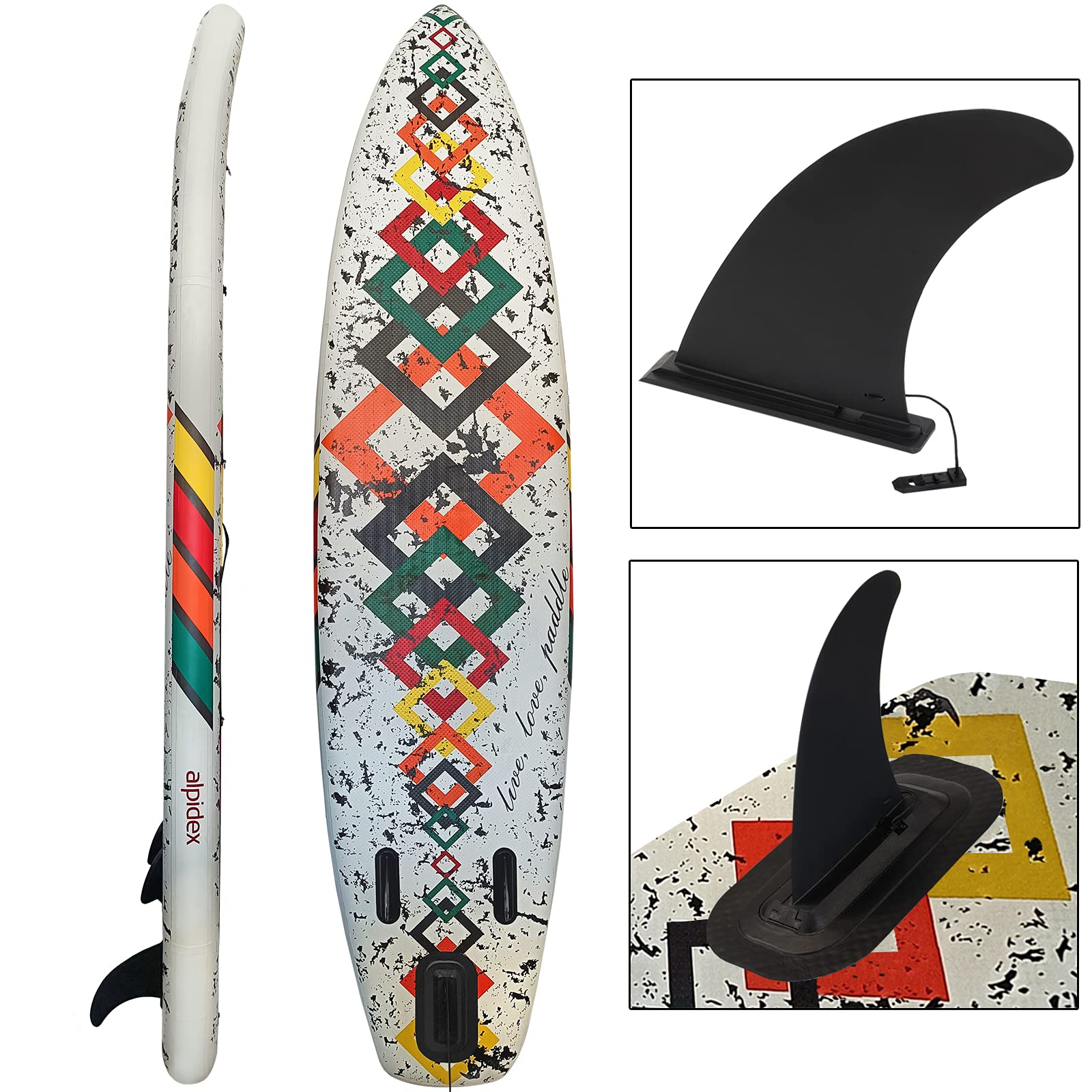 ALPIDEX Tabla Paddle Surf Hinchable 320x76x15cm hasta 200kg Sup Padel Set | Doble Remo, Bolsa Transporte, Aletas, Bomba, Correa, Kit Reparación, Estable, Ligero, Principiante, Lago, Río, Adulto, iSUP