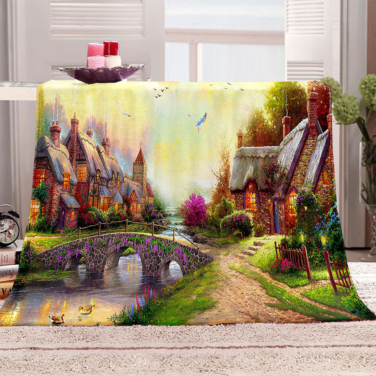 Couverture polaire douce VACSAX jeté de canapé flanelle chaude 140x200