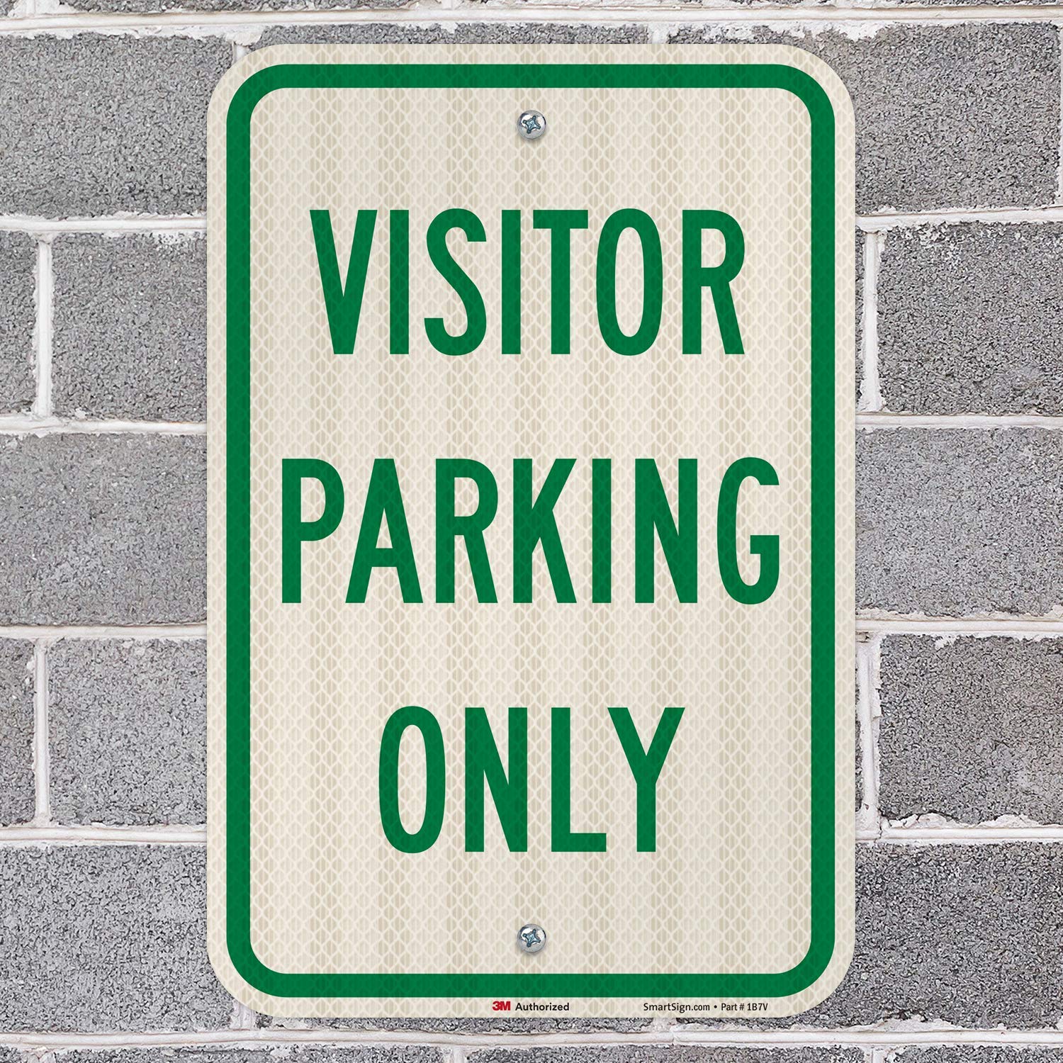 Panneau « Visitor Parking Only » par SmartSign | 30,5 x 45,7 cm 3M haute intensité en aluminium réfléchissant