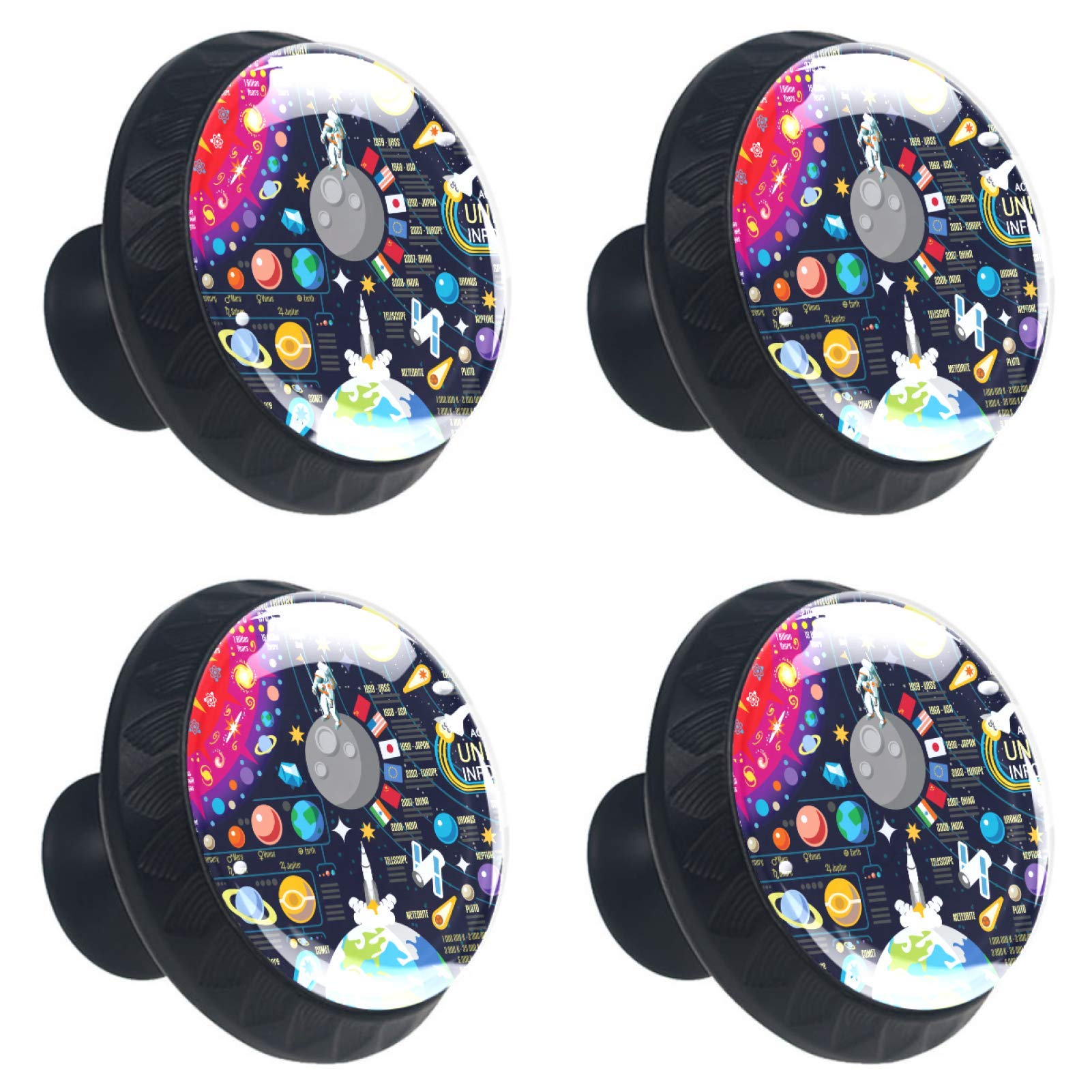 Boutons de tiroir Space Galaxy en cristal 30 mm pour armoire lot de 4