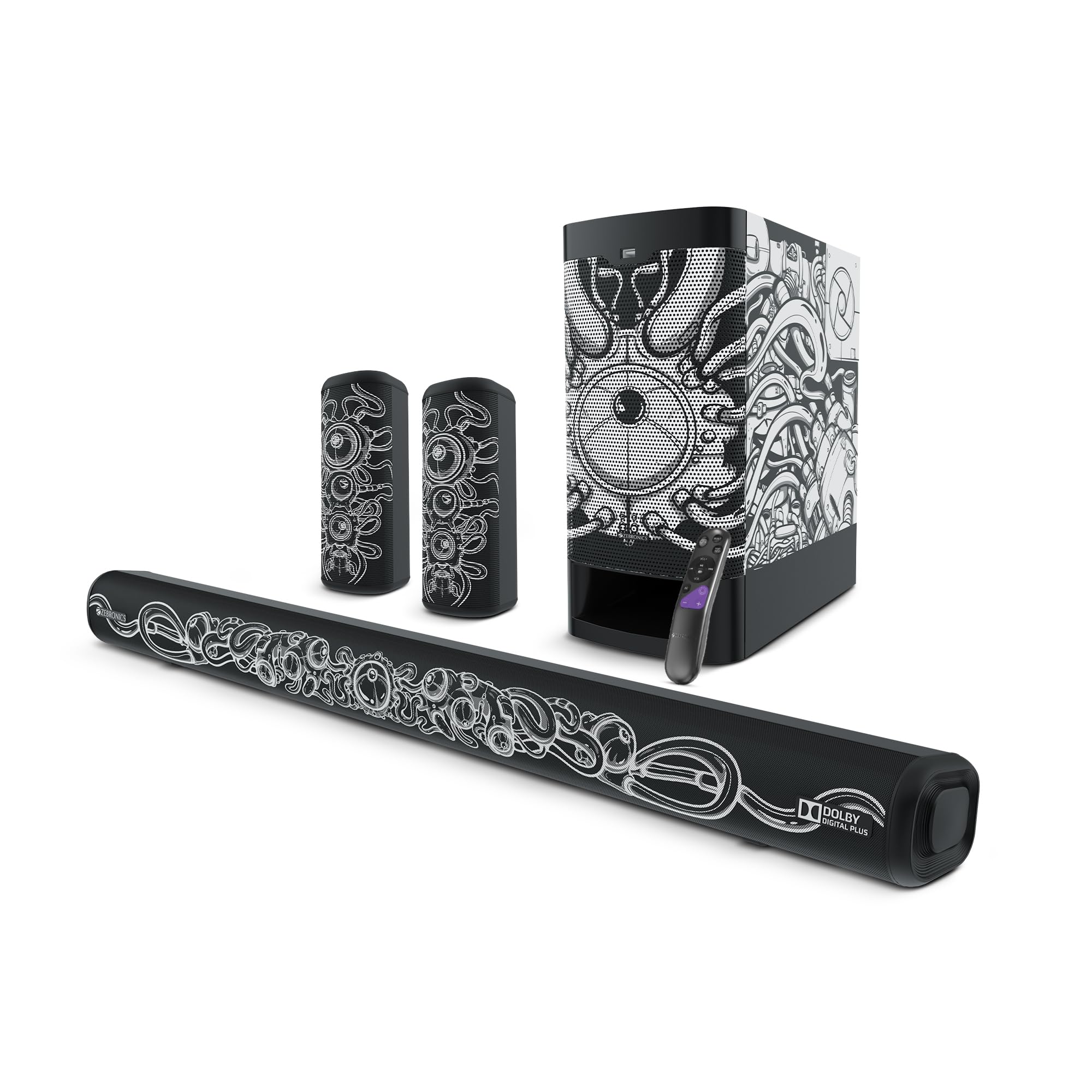 ZEBRONICS 525 Watts Soundbar Juke BAR 9400 PRO Dolby 5.1(Designed by Santanu Hazarika) with BT v5.0,HDMI ARC,Optical in,USB,AUX,Dual Rear Satellites,6.5" Subwoofer, Wall Mountable Design (B0CLYBW942) Amazon Price History, Amazon Price Tracker