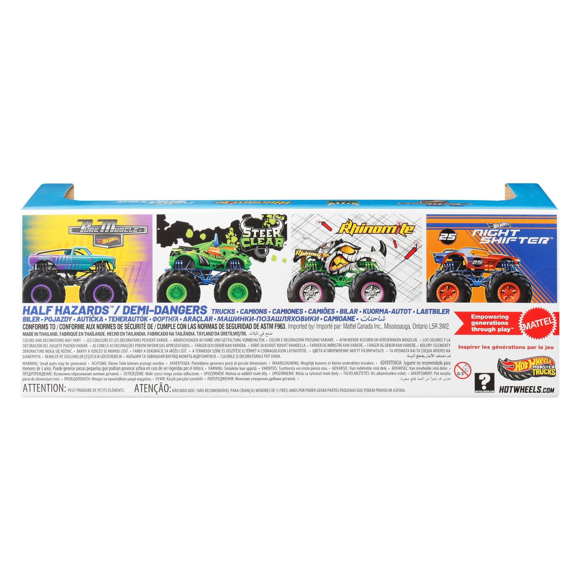 Image secondaire de Pack de 4 Monster Trucks Hot Wheels® à l'échelle 1/64 avec roues géantes