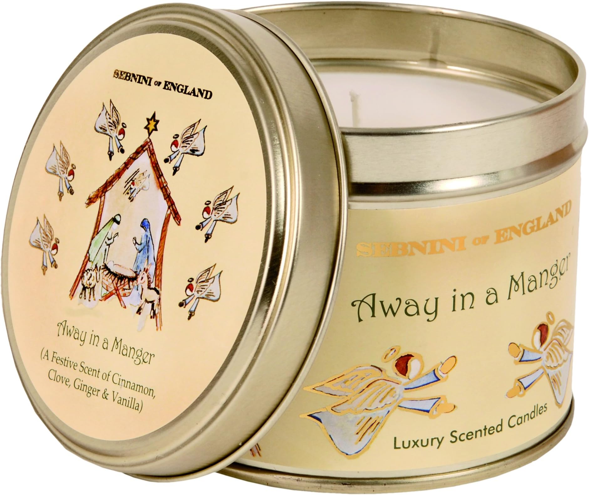 Away in a Manger Scented Tin Candle, combination