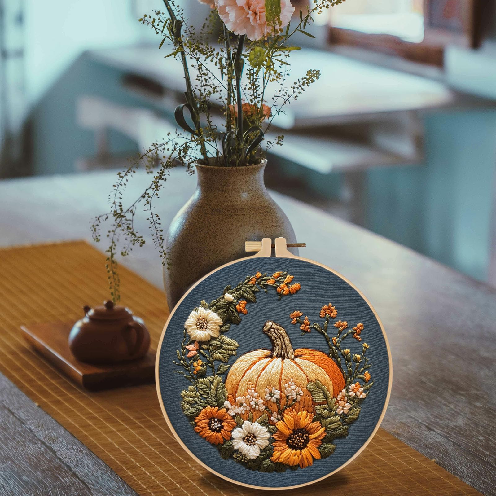 Pumpkin Embroidery Kit - Beginner Friendly! -5