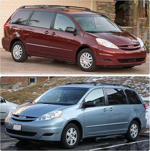 Miniatura 2 de Conjunto de faros delanteros para Toyota Sienna 2006 2007 2008 2009 2010 carcasa cromada con reflector ámbar izquierda y derecha (no compatible con