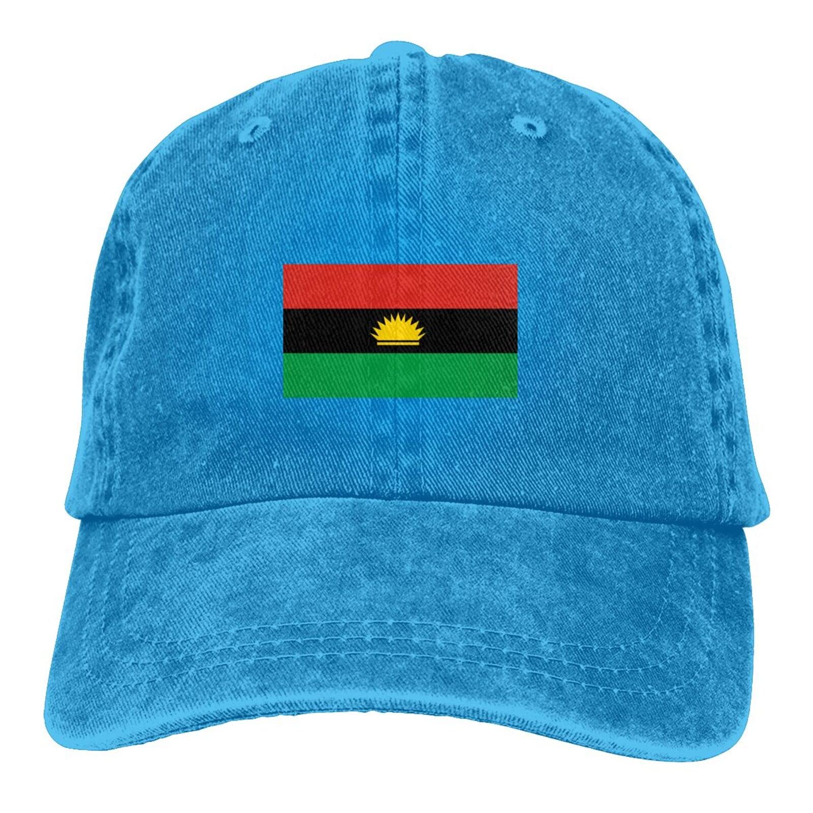 456 Women's Baseball Cap 2182 Men Sports Hat Flag Of Biafra Peaked Cap Do Old Denim Cap Classic Trucker Hat For Hiking Golf Summer