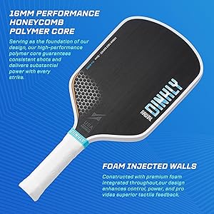 DINKLY Radial Pro Pickleball Paddle, T700 Raw Carbon Fiber Thermoformed with Foam Injected Walls, USAPA Approved Pickle Ball Racket, Engineered for Maximum Spin & Consistency