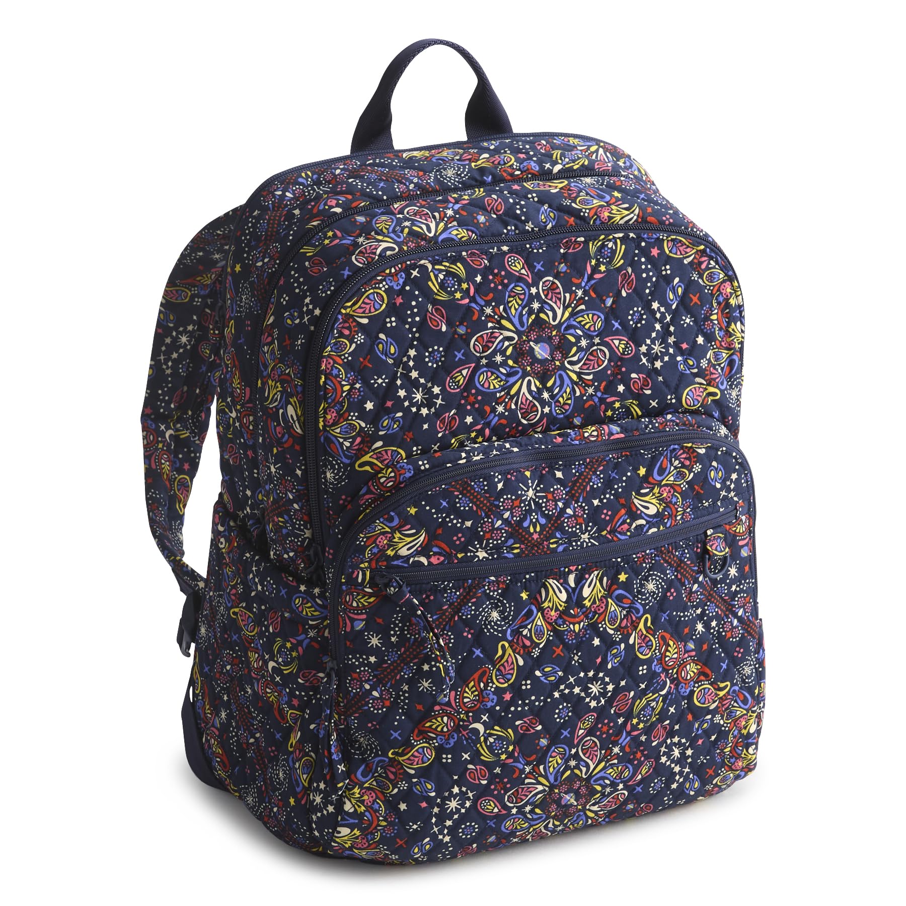 Vera Bradley Women's Premium Cotton Large Bancroft Backpack, Starry Paisley, One Size