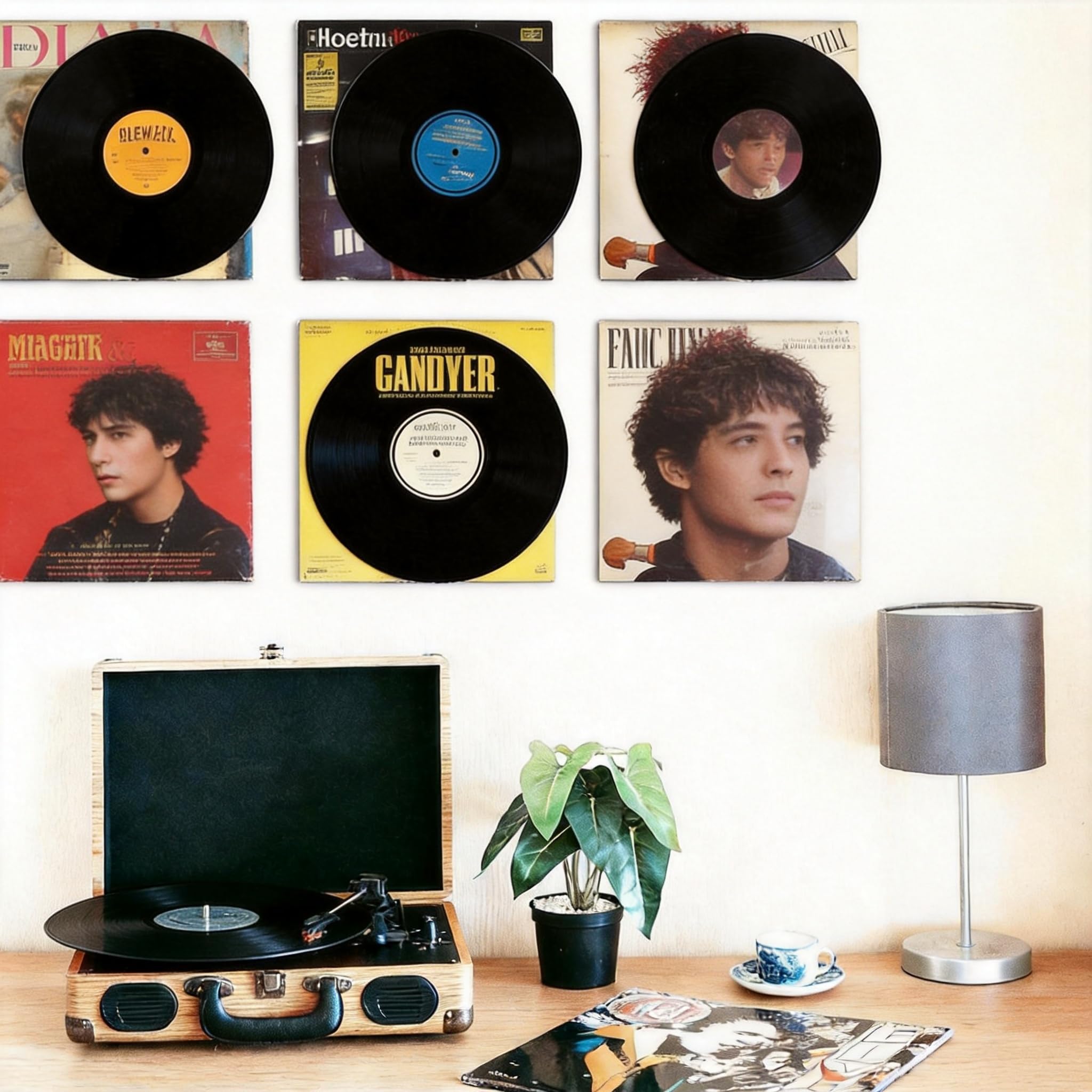 WANLIAN Supporto da parete per mensola in vinile, confezione da 6, per album in acrilico Visualizza il tuo ascolto quotidiano di LP nella decorazione della casa dell'ufficio (Trasparente)