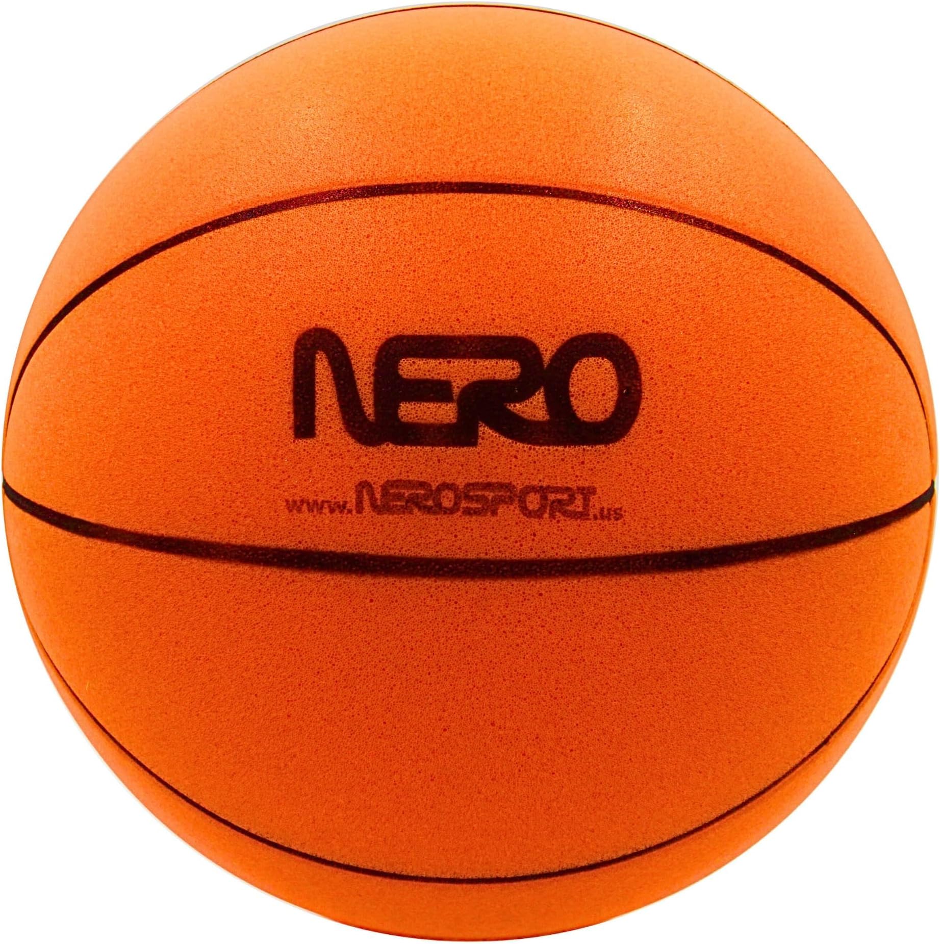 NERO SPORT Silent Basketball - Orange Foam Size 3 (7") 1 Piece Indoor Basketball Exercise