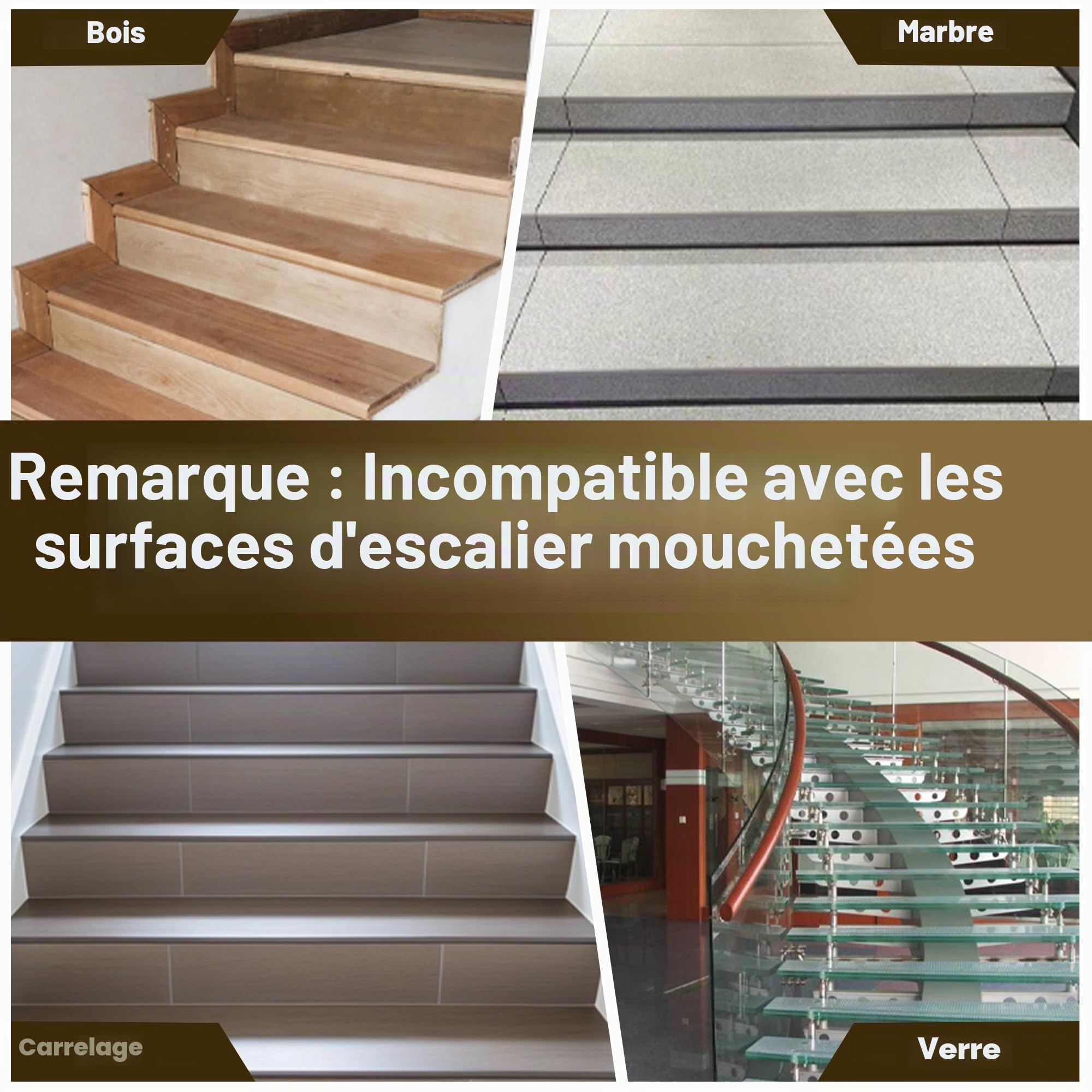 Marchettes d'Escalier, 20cm*76cm 15PCS, Anti Derapant Tapis, Moquette Escalier, Moquette Autocollante, Tapis d'Intérieur Antidérapant, avec Adhésif Réutilisable, Beige