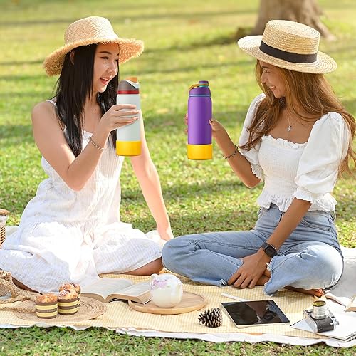 Vista 231 de 2PCS Silicone Water Bottle Boot for Owala 24oz 32oz 40oz, Anti-Slip Protective Sleeve Bottom Bumper Protector for FreeSip, Twist, and Flip Stainless