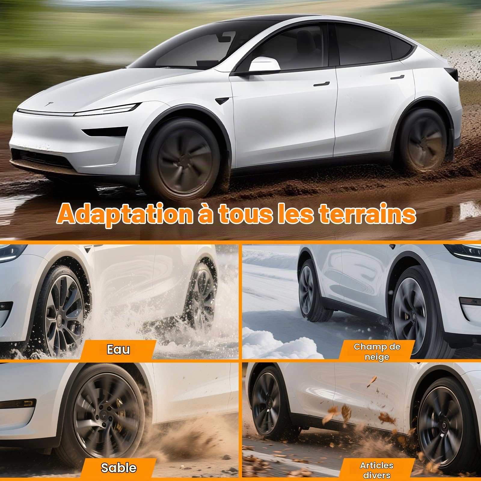 Lot de 4 bavettes Garde-Boue Avant et arrière en ABS pour Tesla Model Y Juniper 2026 - Comprend Tout Le matériel d'installation et Accessoires (Model Y Juniper 2025+)