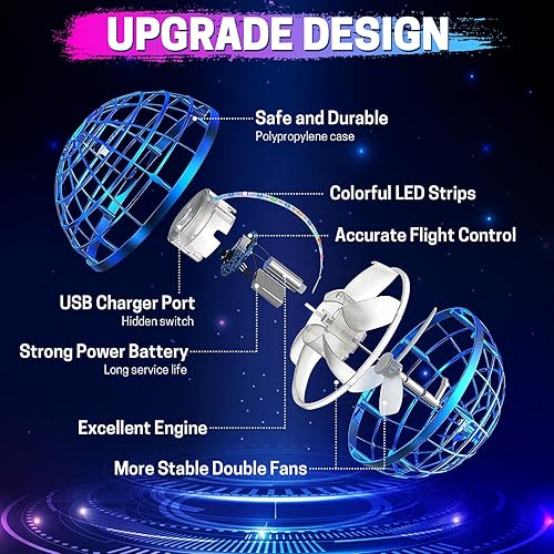 Vista 3 de Bola de orbe voladora 2023 mejorada con globo cósmico mágico controlado a mano, bola flotante de boomerang para niños, niñas y adultos, regalo