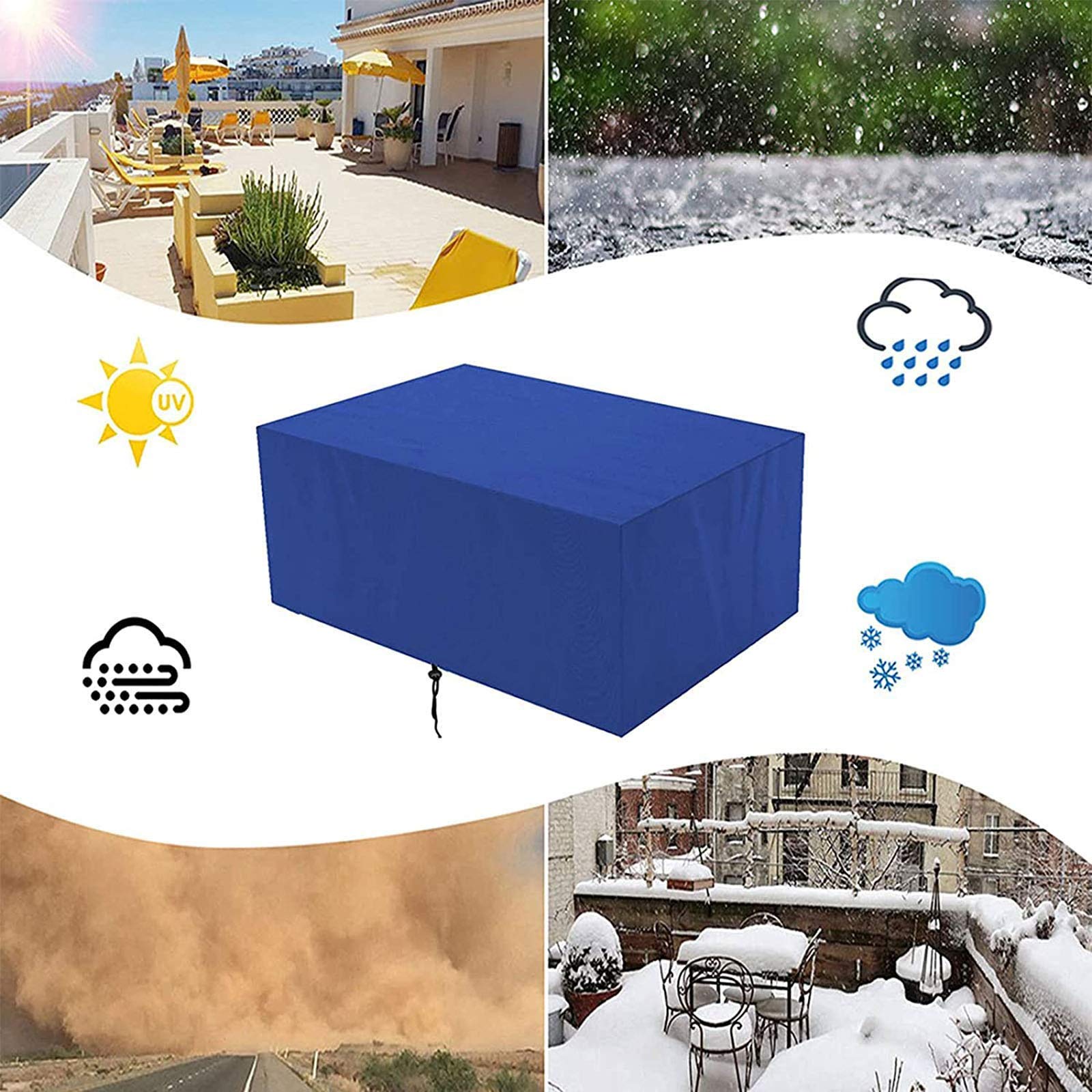 Fodere per mobili da Giardino 40x40x25cm, Copertura Protettiva 420D per mobili da Giardino, coperture per mobili da Esterno Impermeabili, Copertura per mobili da Giardino