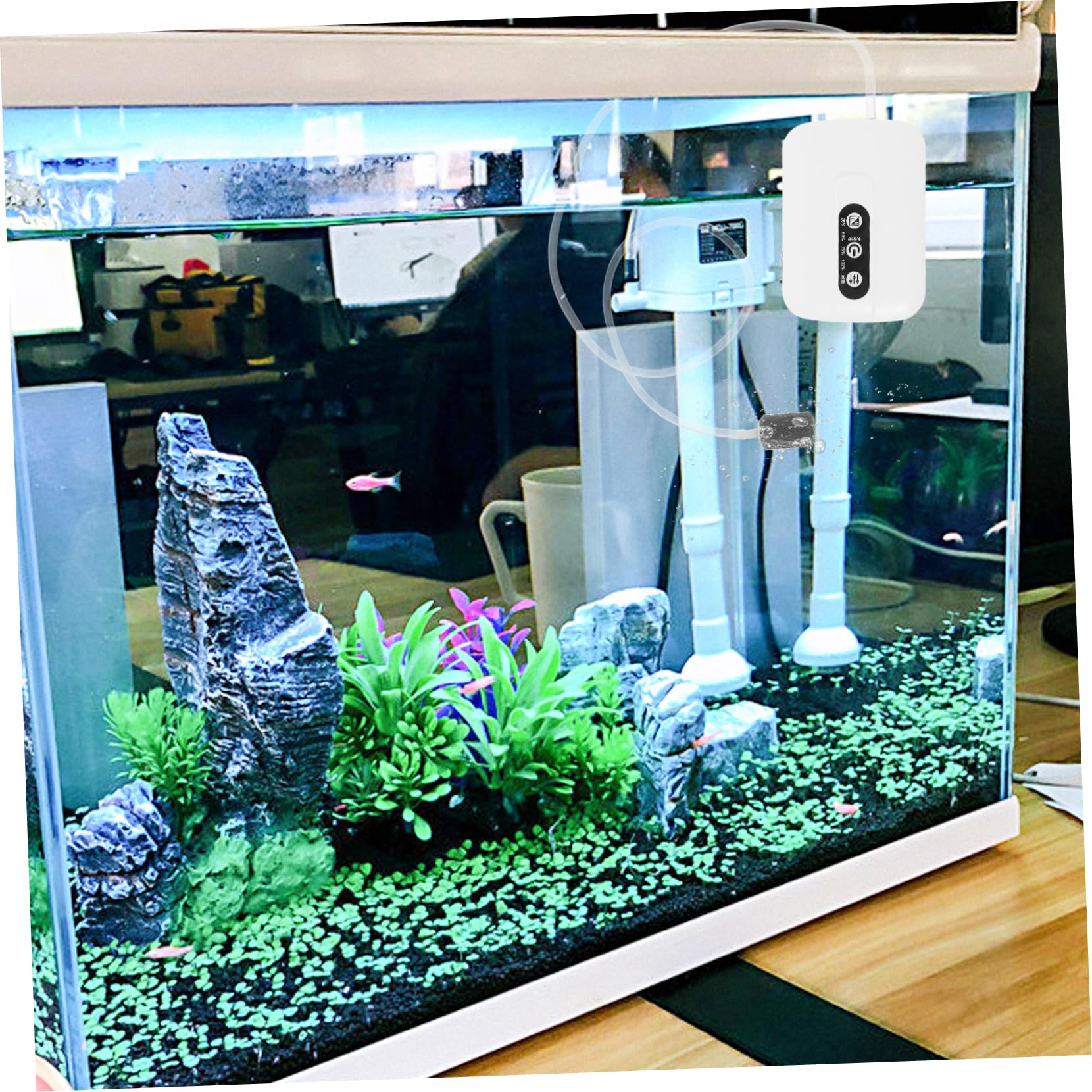 Sosoport Sauerstoffpumpe für Fischbecken Tank Aquarium Spender Flasche USB Aquarienwasserpumpe USB Ladeluftpumpe Zubehör für Aquarien professionelle Sauerstoffpumpe Plastik Weiß