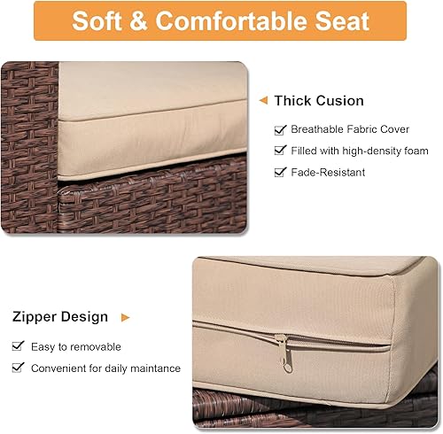 Miniatura 40 de Super Patio - Muebles de jardín, 8 piezas de muebles para exteriores - Juego de muebles modulares de mimbre con mesa de almacenamiento, cojines