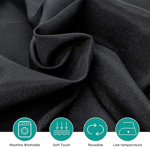 Miniatura 9 de Surmente Paquete de 5 manteles redondos de 120 pulgadas, manteles decorativos blancos para fiestas y bodas, resistentes a las manchas y lavables,