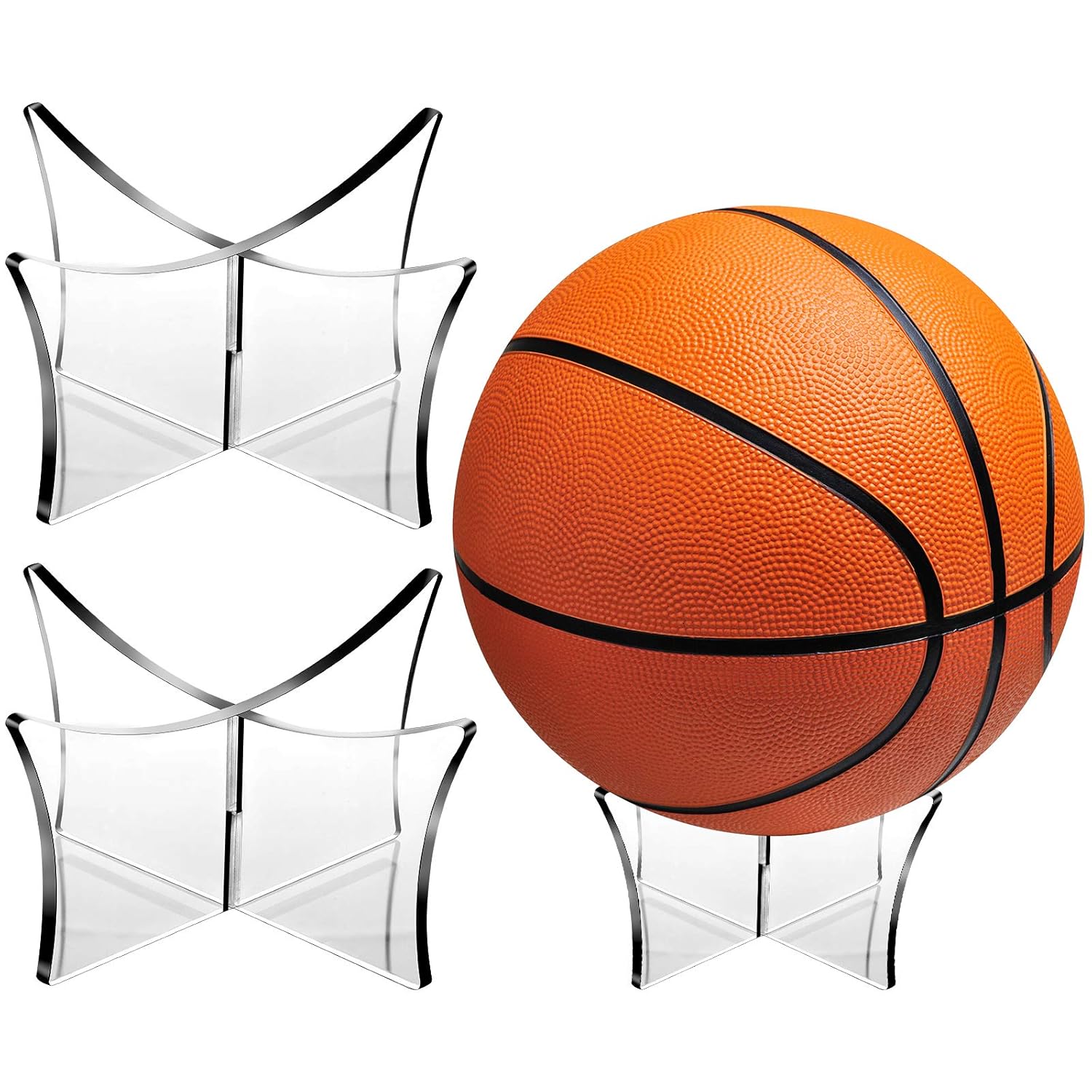 Buy 3 Pieces Football Stand Holder Acrylic Ball Display Stand Clear