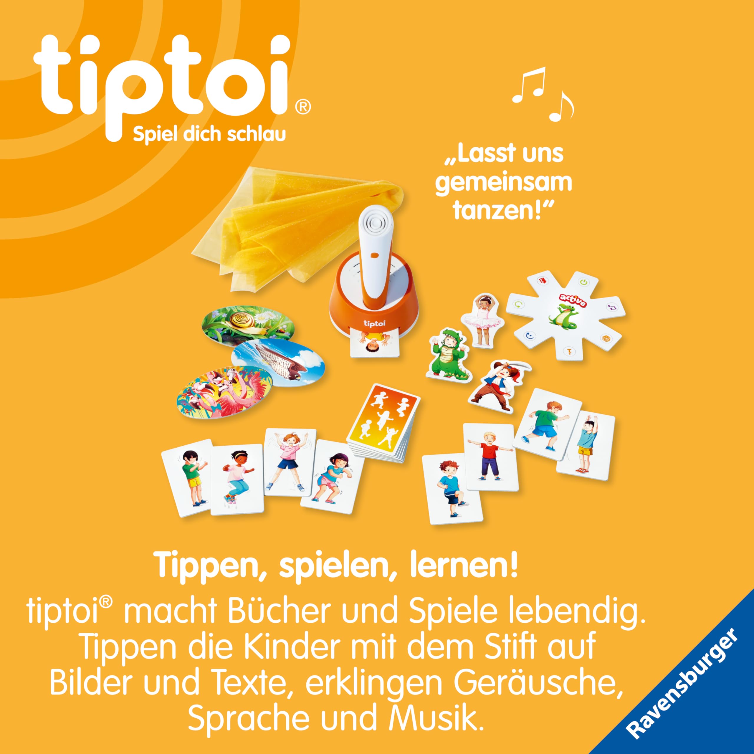 Ravensburger tiptoi® Spiel 00122 Active Set Kunterbuntes Tanz-Theater, Bewegungsspiel ab 3 Jahren