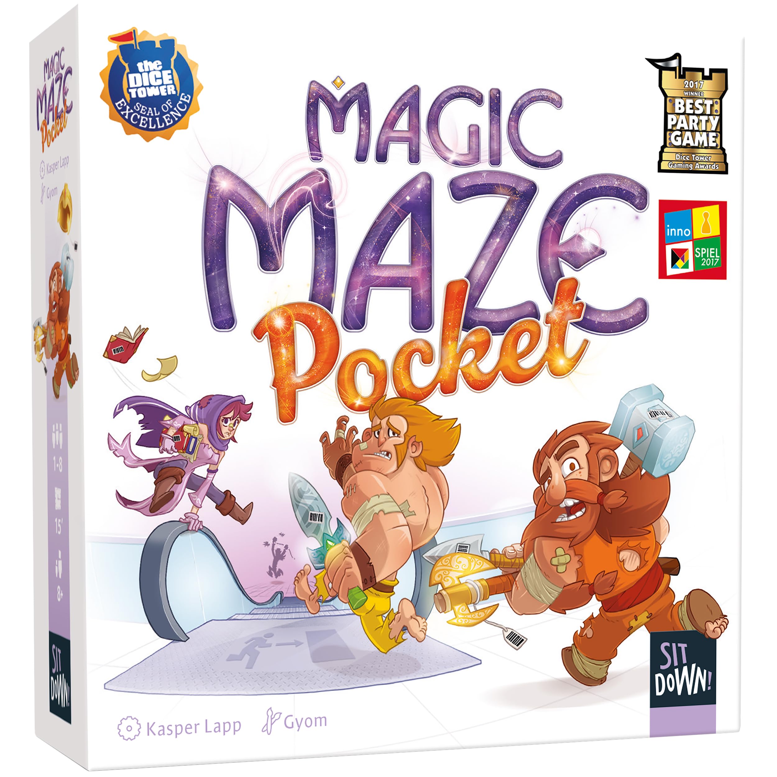 Sit Down | Magic Maze Pocket | Board Game | Ages 8+ | 2-8 Players | 15 Minutes Playing Time, Illustrated Box