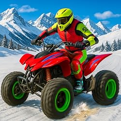 Futuristic Offroad Snow ATV Quad Bike Racing Stunt Simulator: Ultimate Snow Mega Ramp 4 Wheeler Quad Bike Games 3d