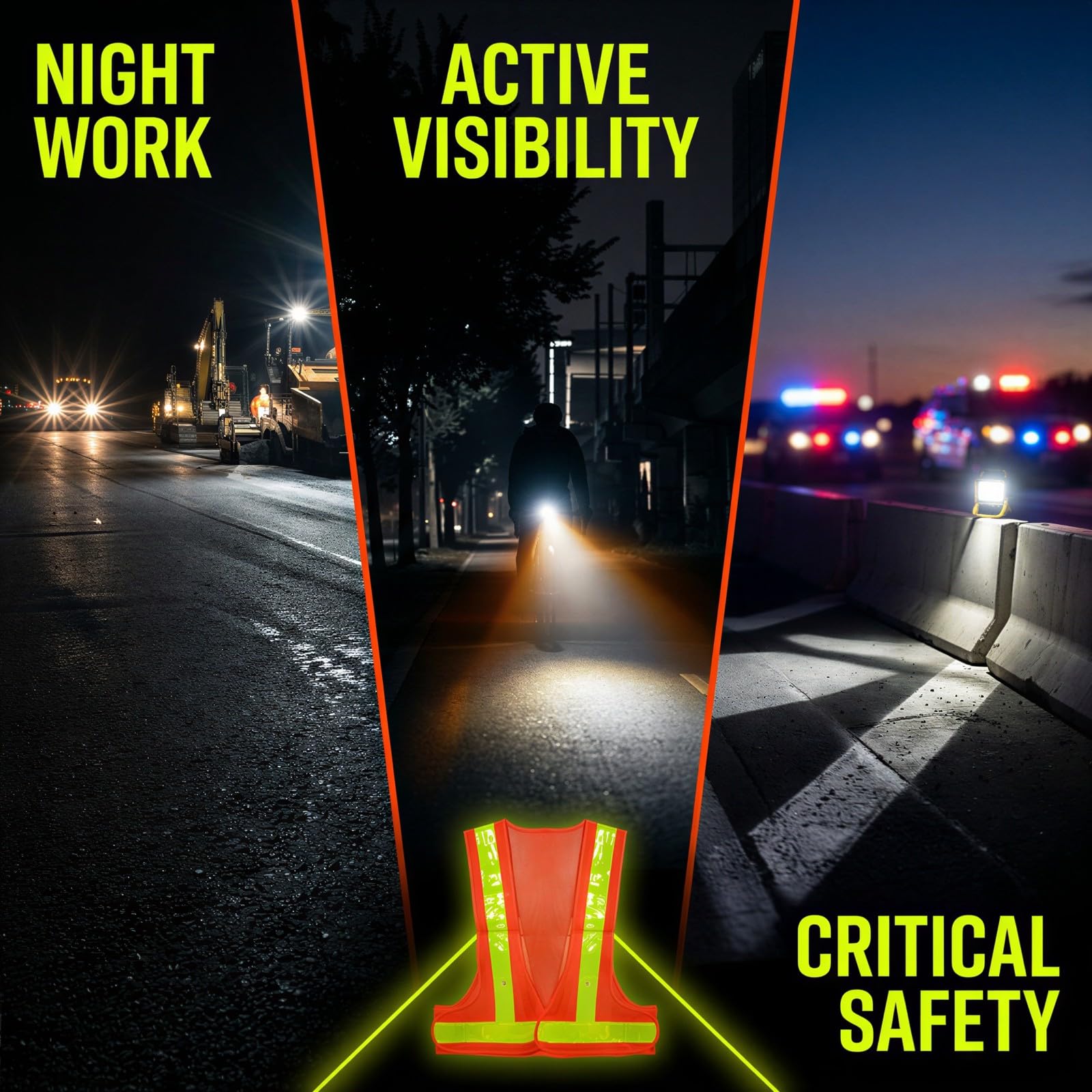 Generisch LED Sicherheitsweste, reflektierende Warnweste mit Leuchtlichtern und hoher Sichtbarkeit, verstellbare Mesh-Weste mit Gitternetz, für Nachtarbeit, Baustelle, Straße und Einsatz im Dunkeln