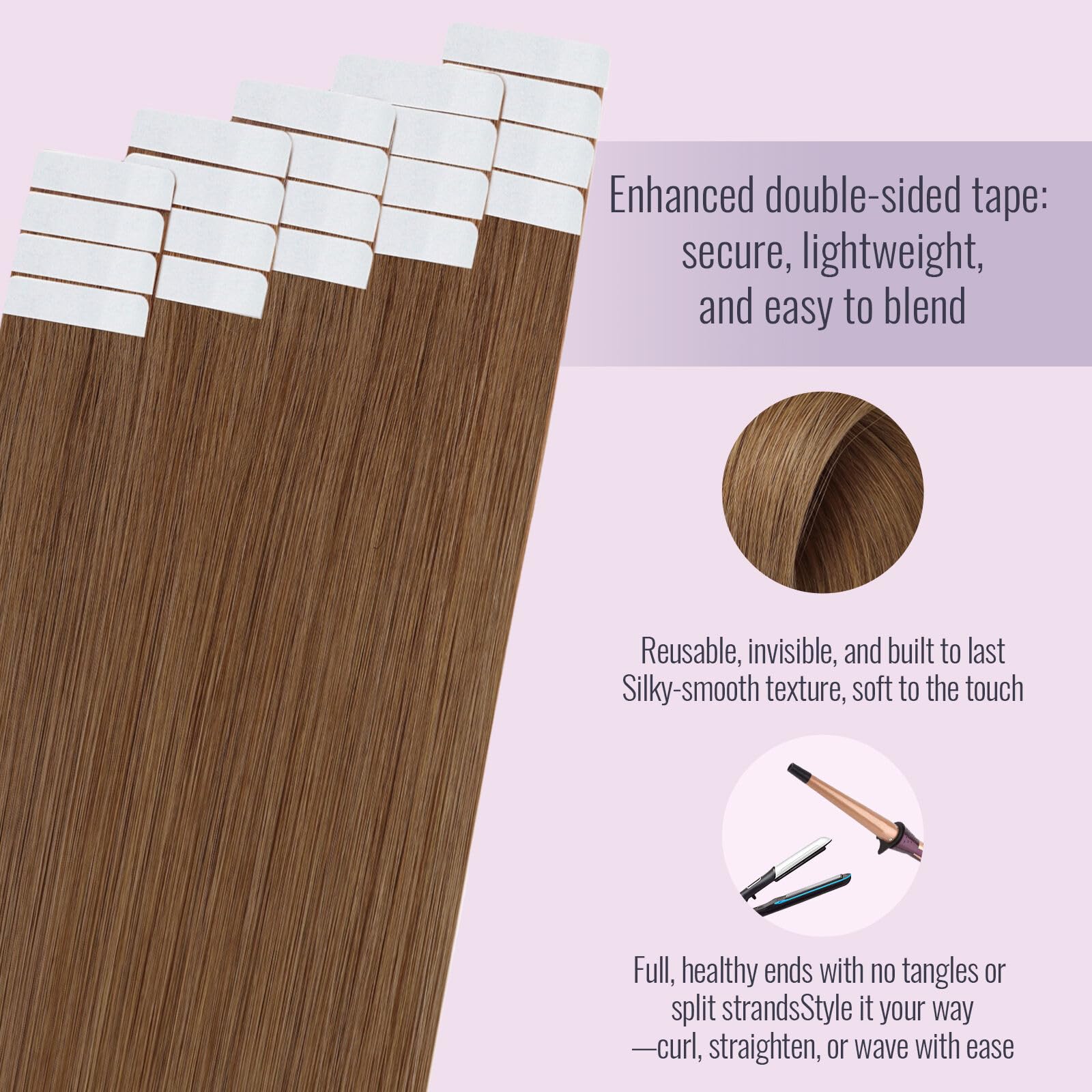 Fshine Extension Capelli Veri Biadesivo 40 cm 50 g 20 pcs Biadesive Capelli Umani Lisci Marrone Rosso Extension Adesive Lisci Rame Tape Real Human Hair Matrimonio 330