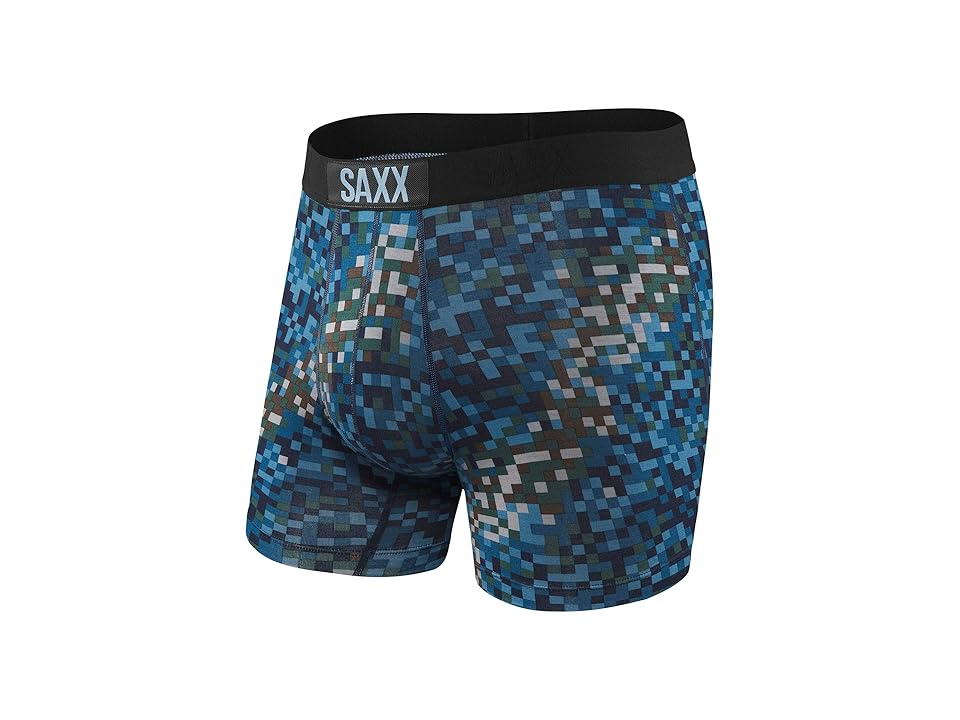 

SAXX UNDERWEAR Vibe Boxer Modern Fit (Ocean Camo) Men's Underwear, Blue
