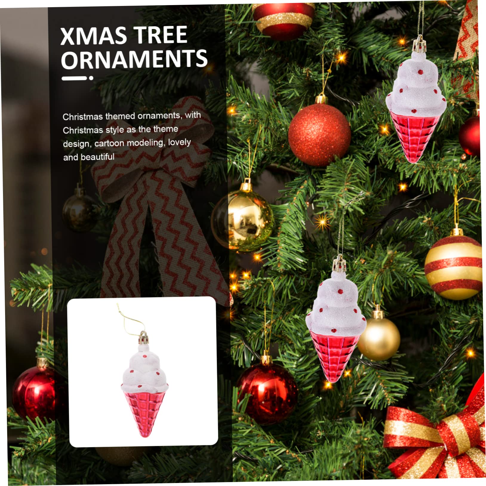 Cabilock 4 Set Di Decorazioni Per Lalbero Di Natale Palline Di Natale in Feltro Ornamenti Girevoli Decorazioni Per Feste Pendenti Di Natale Unici 6 Pezzi * 4