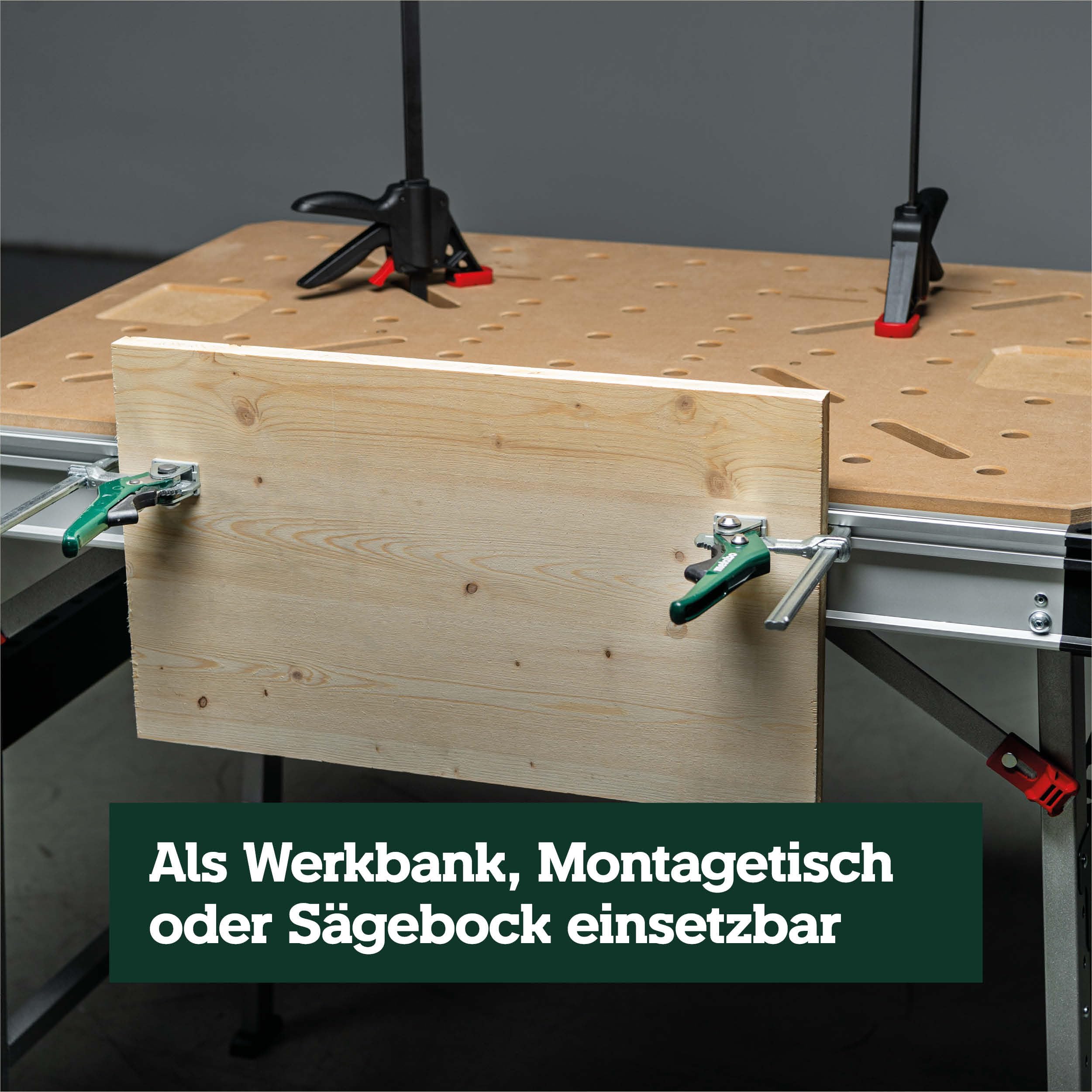metabo Multifunktionstisch MWB 100, Klappbare Werkbank & Montagetisch