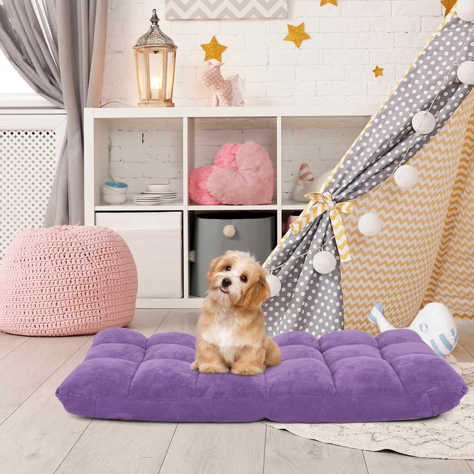 RELAX4LIFE Sedia da Terra in Velluto, Sedia Pieghevole Relax con Schienale Inclinabile in 14 Livelli, Poltrona Imbottita e Portatile Salvaspazio per Soggiorno e Camera da Letto (Viola 105×56×15cm)