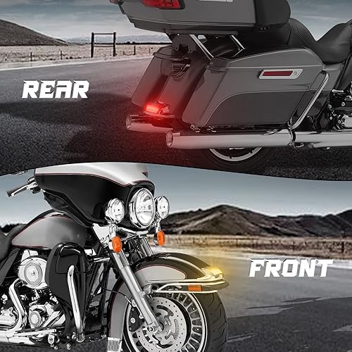 Miniatura 6 de QUASCO Luces de guardabarros delanteros y traseros, luz trasera de freno LED compatible con Harley Electra Glide Road King Softail Heritage Touring