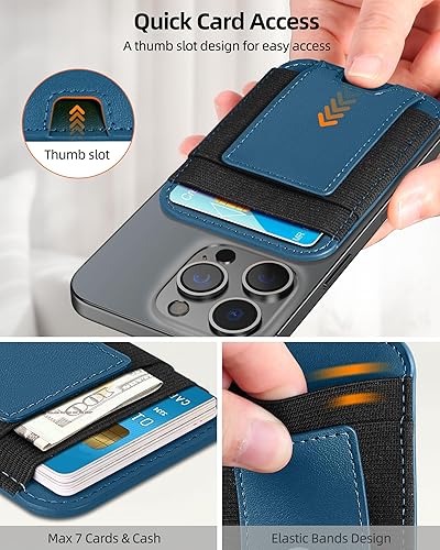 Miniatura 72 de ExtreLife Magsafe Wallet, cartera magnética más fuerte para iPhone 17/16/15/14/13/12, para tarjetero Magsafe con 2 ranuras para tarjetas, bloqueo
