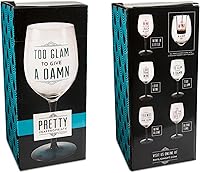 Vista 9 de Pavilion Gift Company Pretty Inappropriate Too Glam To Give A Damn - Portavelas para copa de vino, color azul